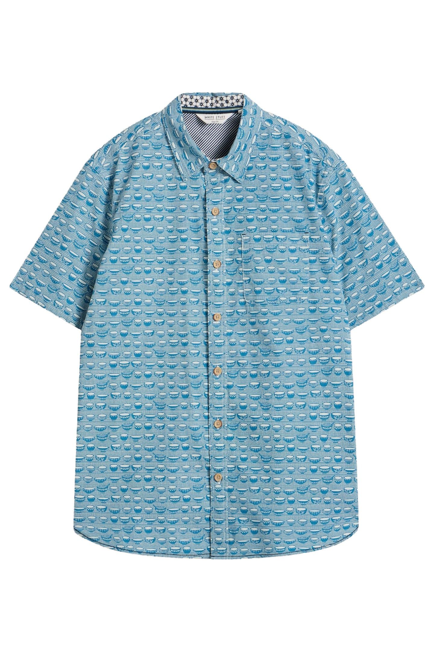 RAMEN BOWL SS PRINTED SHIRT BLUE PRINT 3