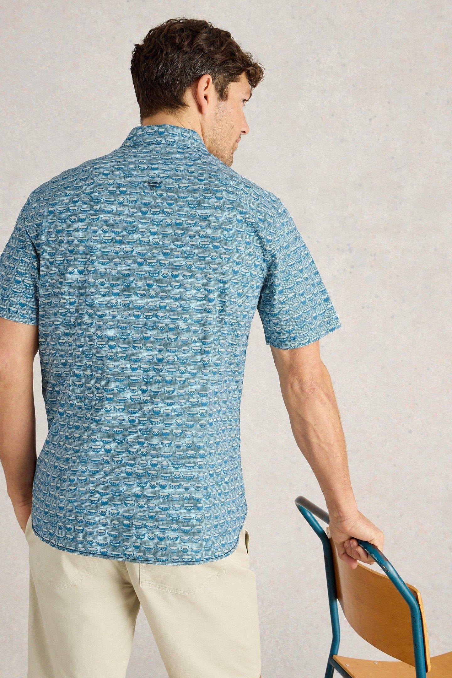 RAMEN BOWL SS PRINTED SHIRT BLUE PRINT 2