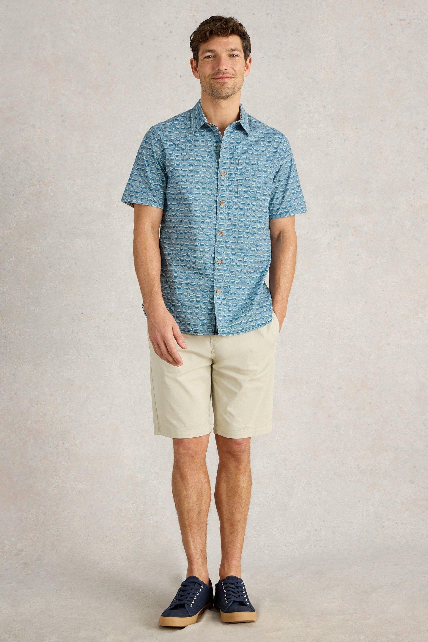 RAMEN BOWL SS PRINTED SHIRT BLUE PRINT 1