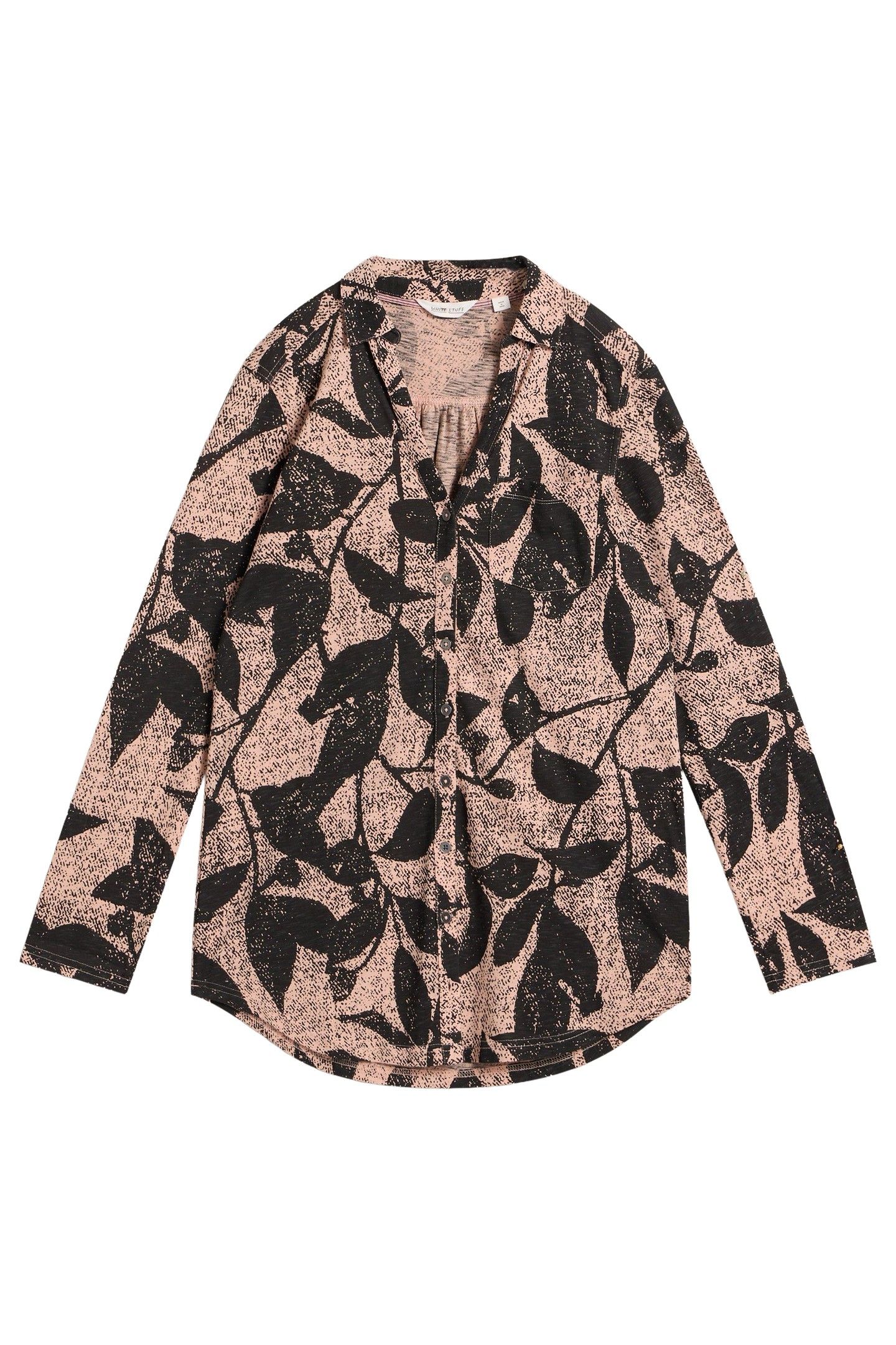 ANNIE LONGLINE SHIRT PINK PRINT 4