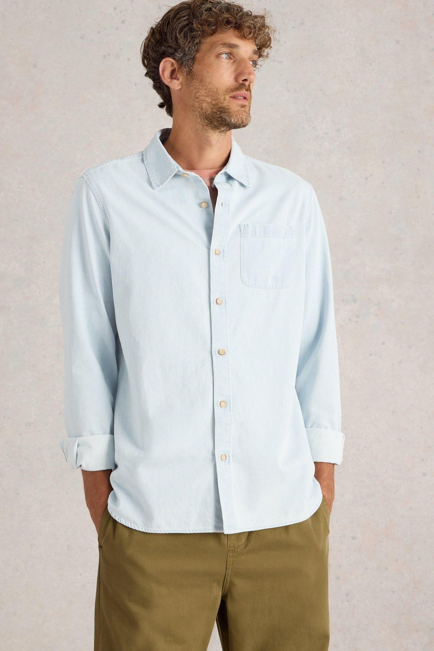 FINE STRIPE LS SHIRT BLUE MULTI 1