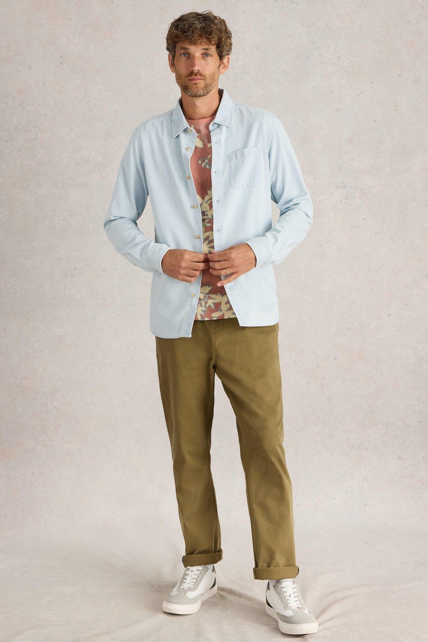 FINE STRIPE LS SHIRT BLUE MULTI 2