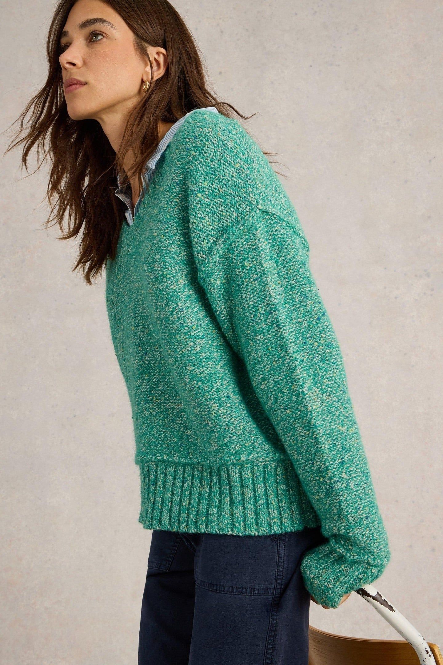 TAMMY TEXTURED V NECK BRIGHT GREEN 4