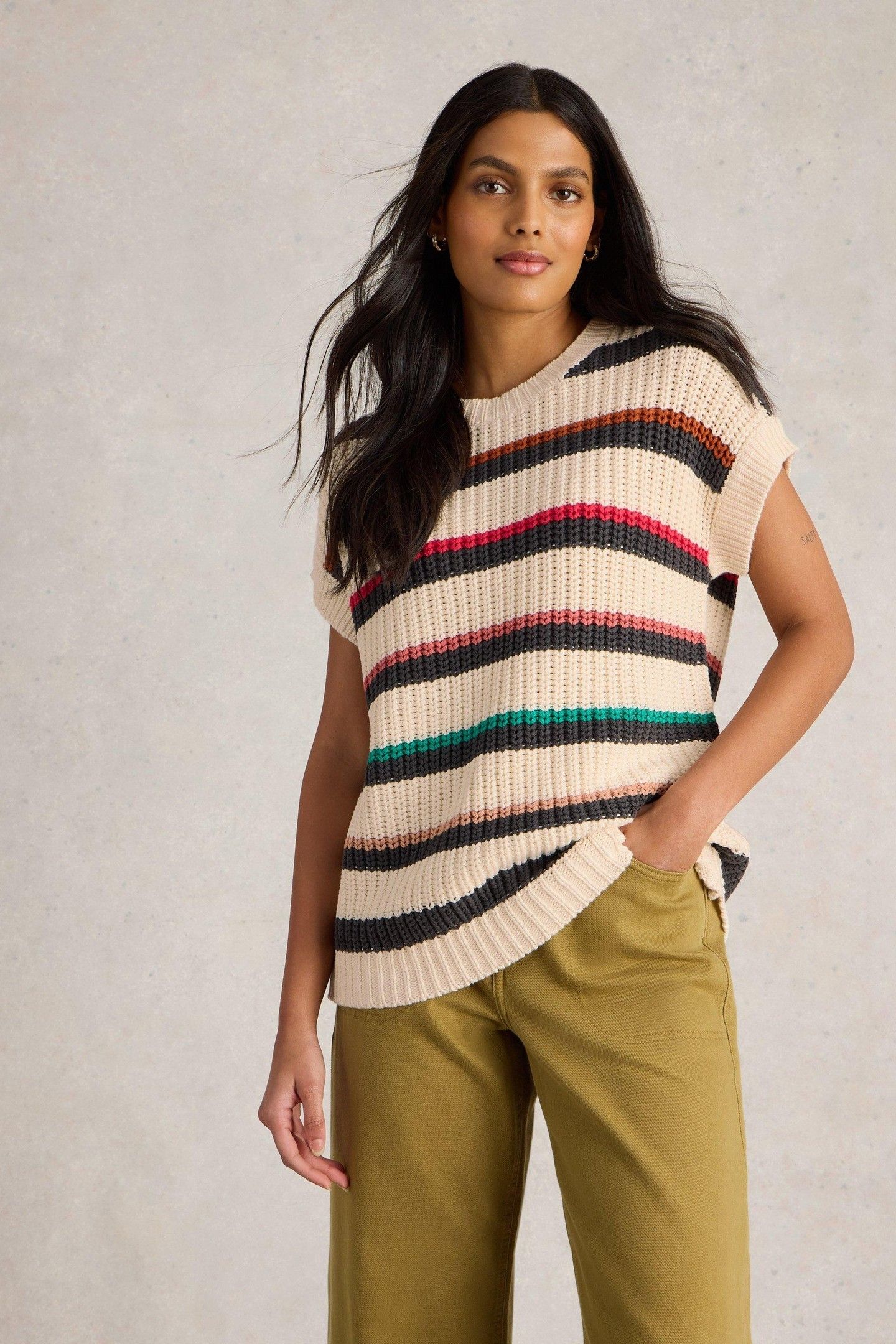 CALLIE STRIPE TANK IVORY MULTI 1