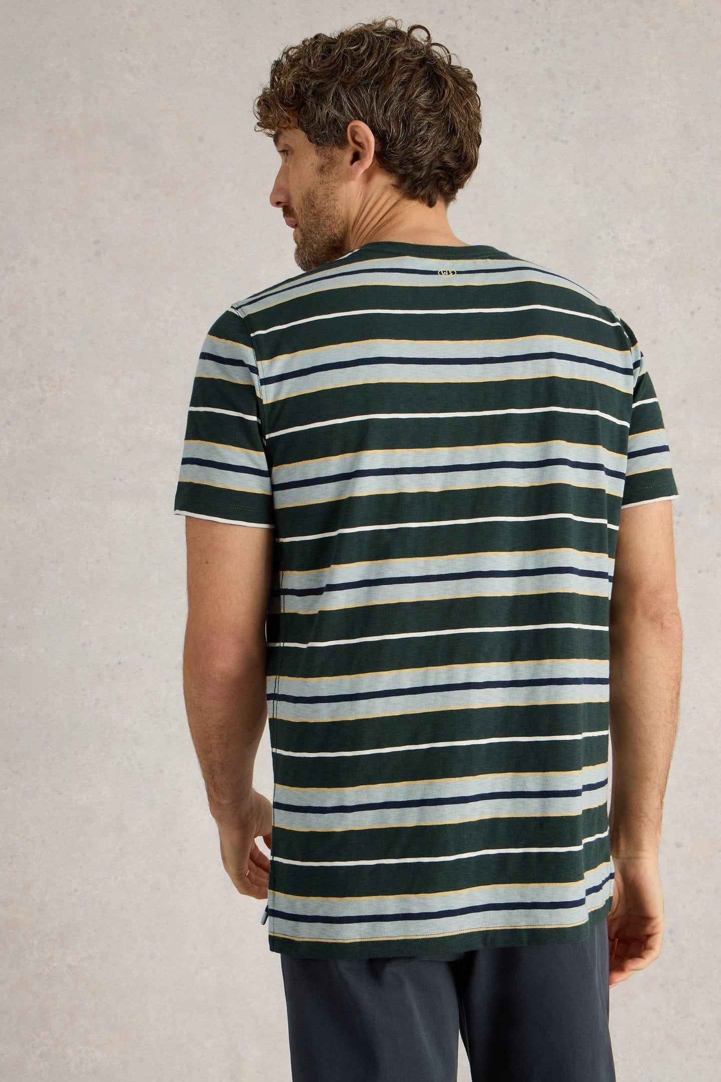 ABERSOCH STRIPE SS TEE NAVY MULTI 4