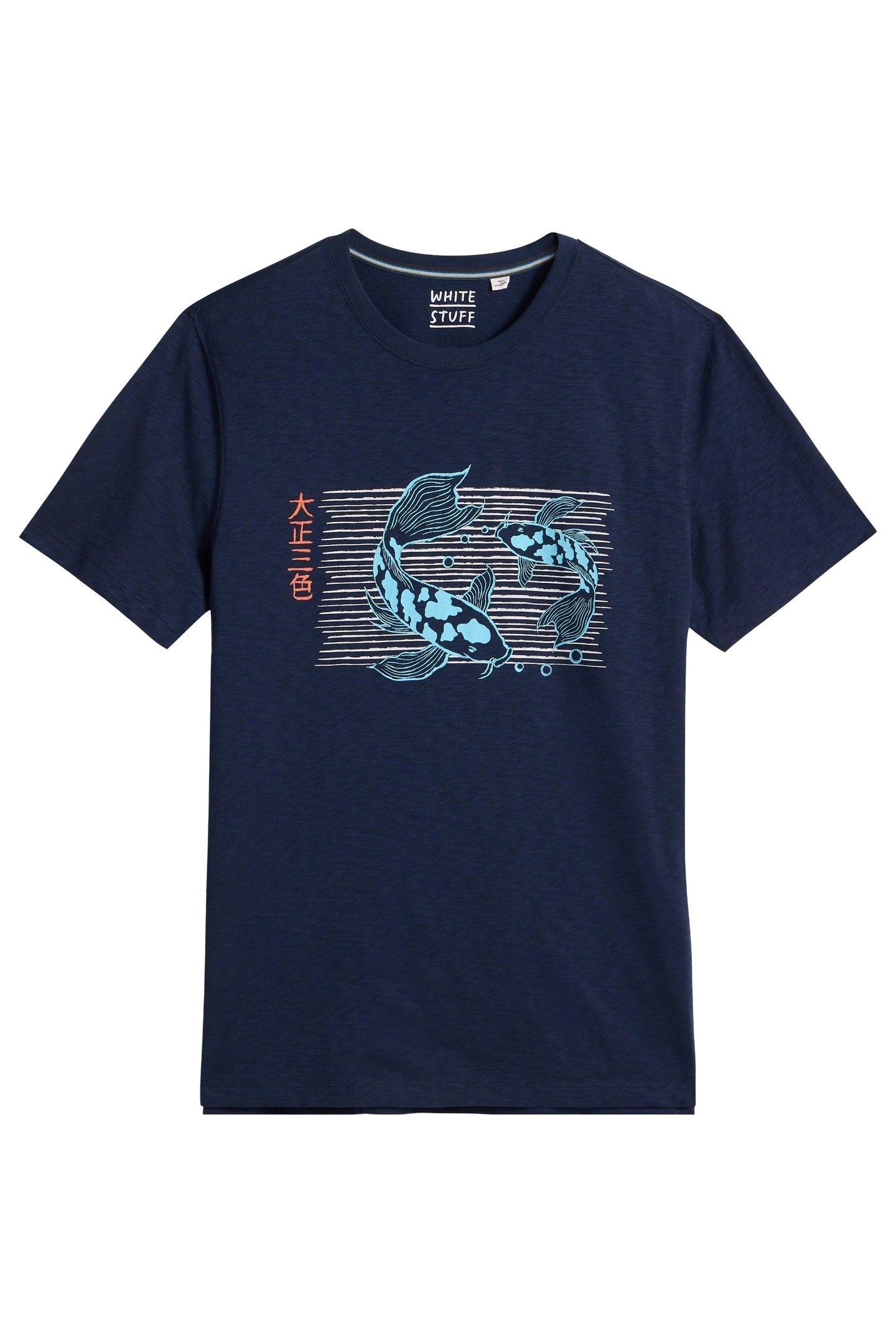 KOI FISH GRAPHIC TEE NAVY PRINT 5