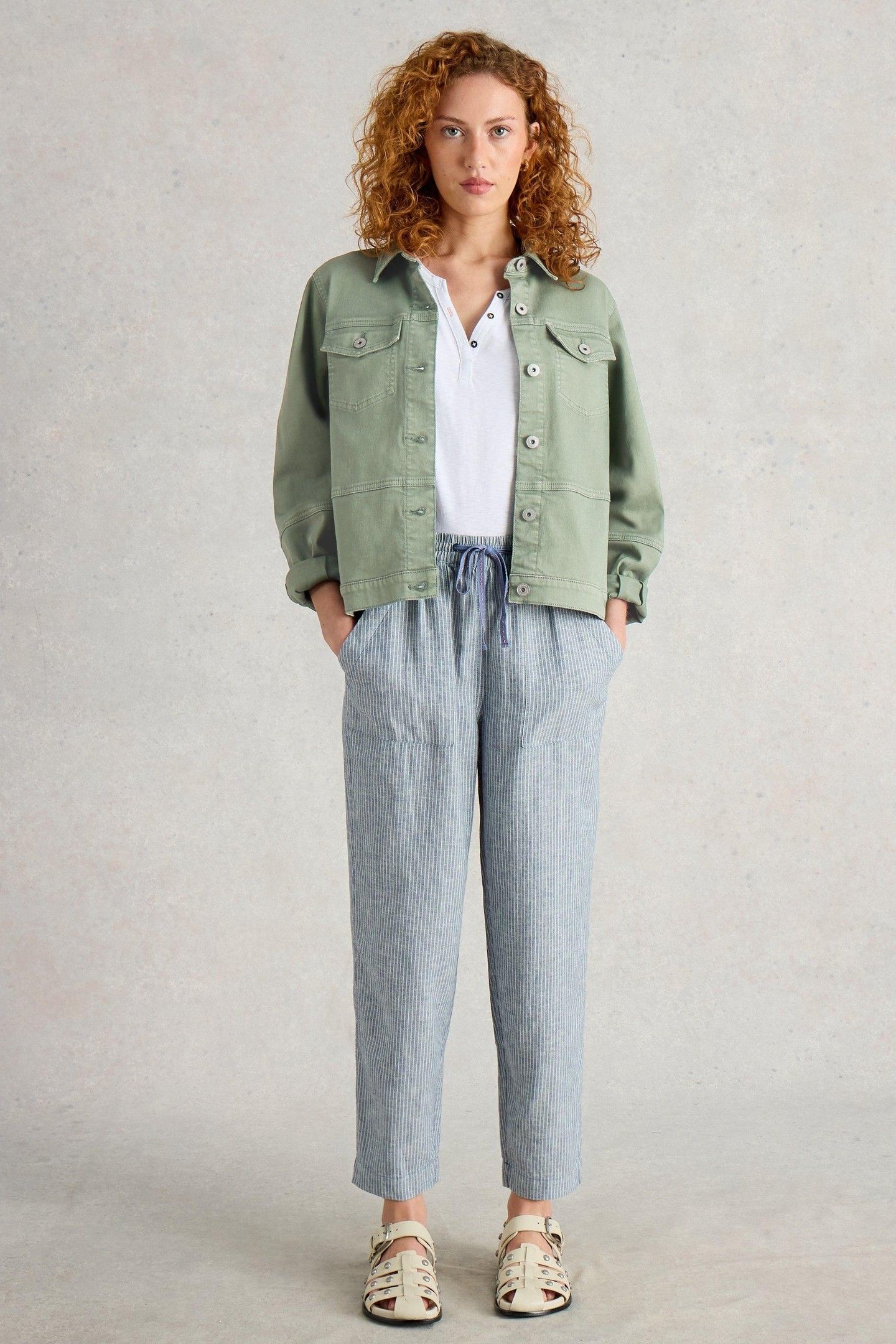CAMILLE DENIM JACKET MID GREEN 2