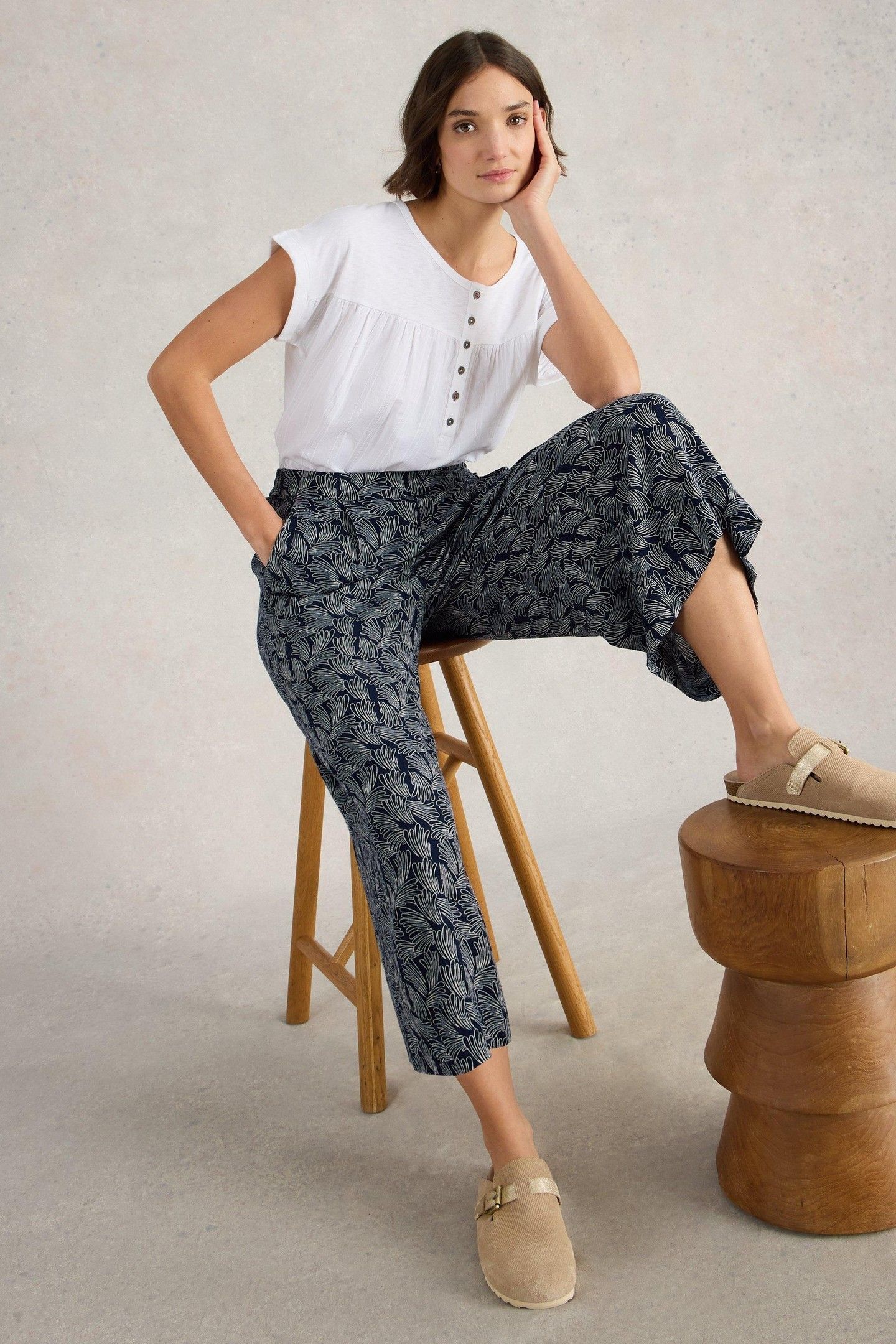 LISETTE CRINKLE CULOTTE NAVY PRINT 6
