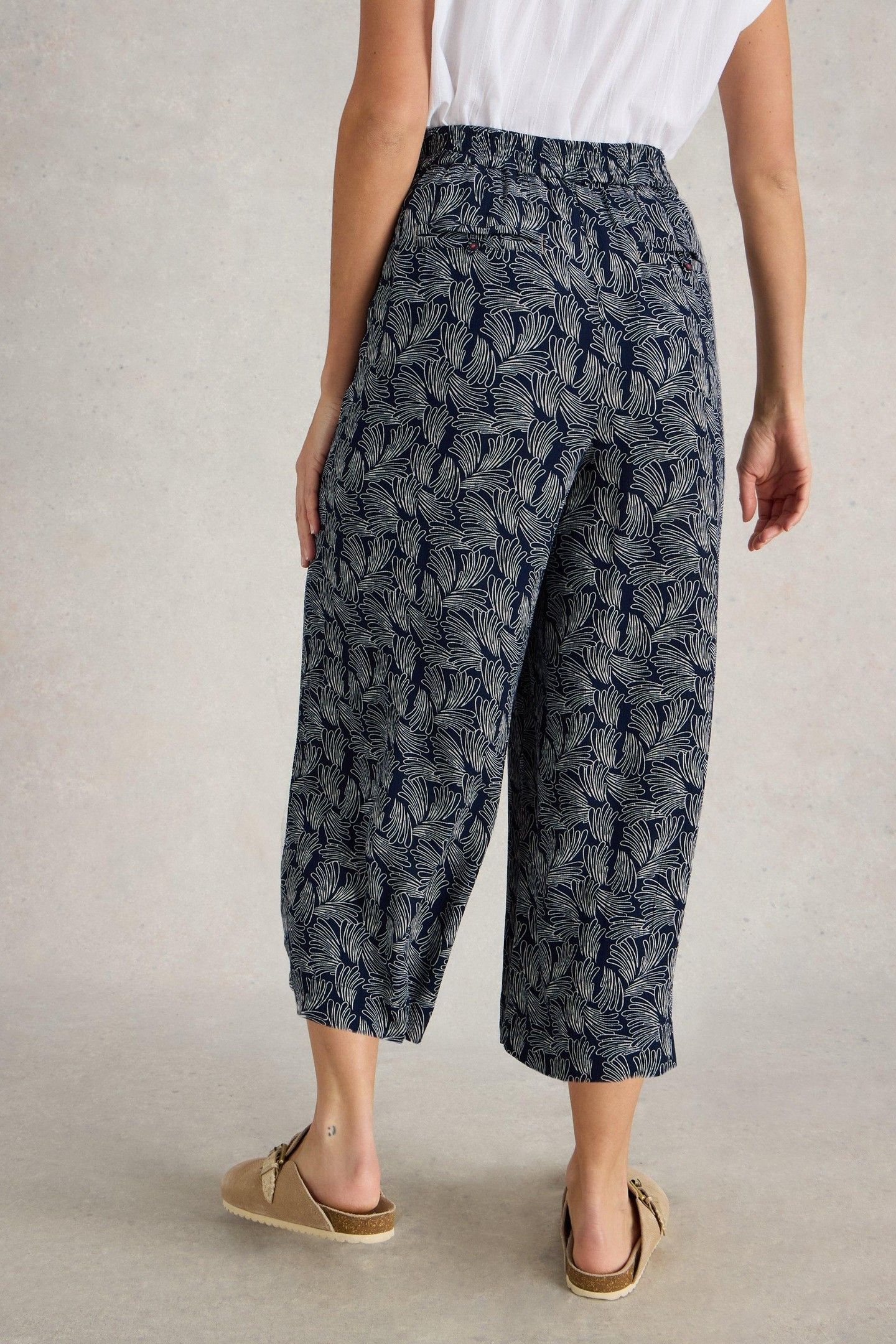 LISETTE CRINKLE CULOTTE NAVY PRINT 3
