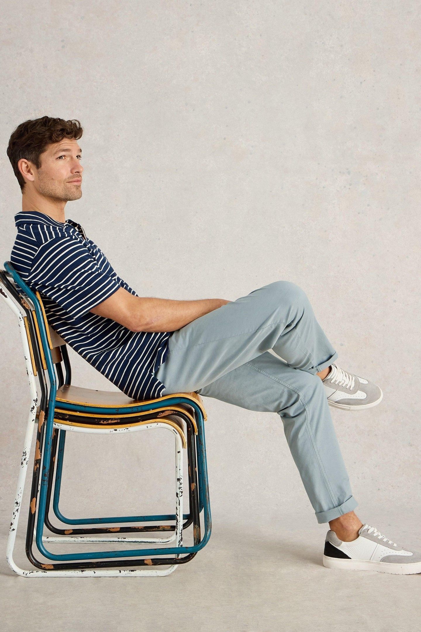 SUTTON ORGANIC CHINO TROUSER LIGHT BLUE 6