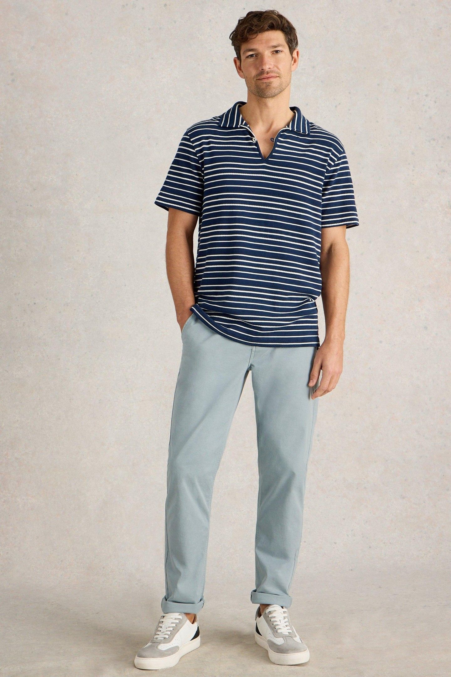 SUTTON ORGANIC CHINO TROUSER LIGHT BLUE 2