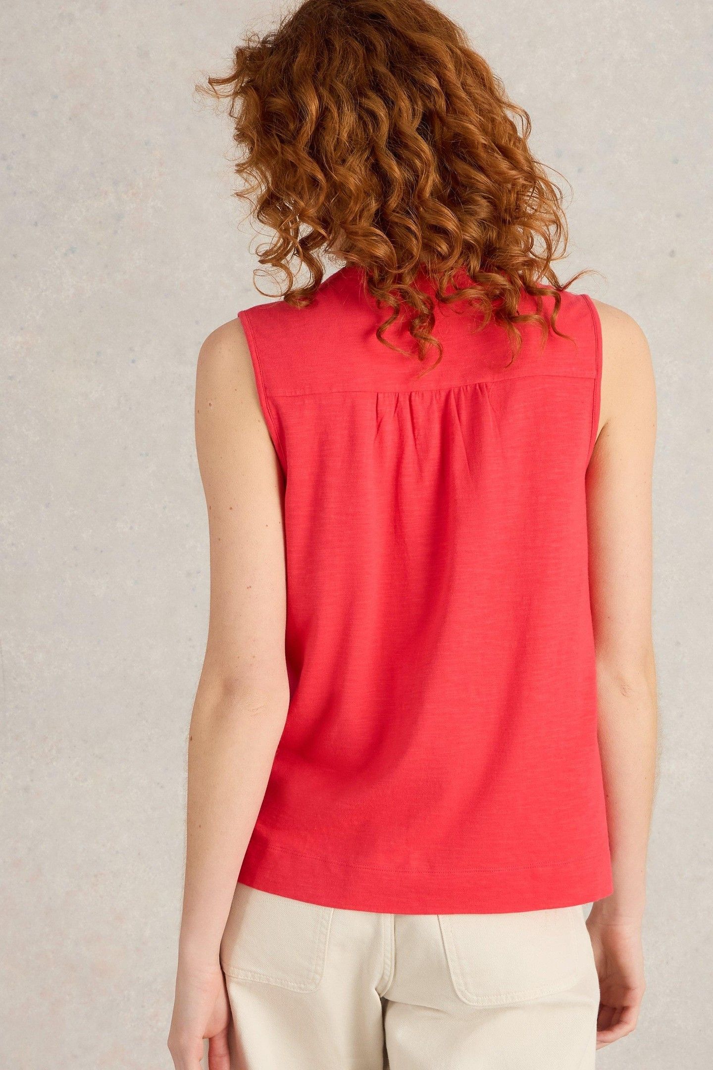 DELILAH BUTTON TOP BRIGHT PINK 4