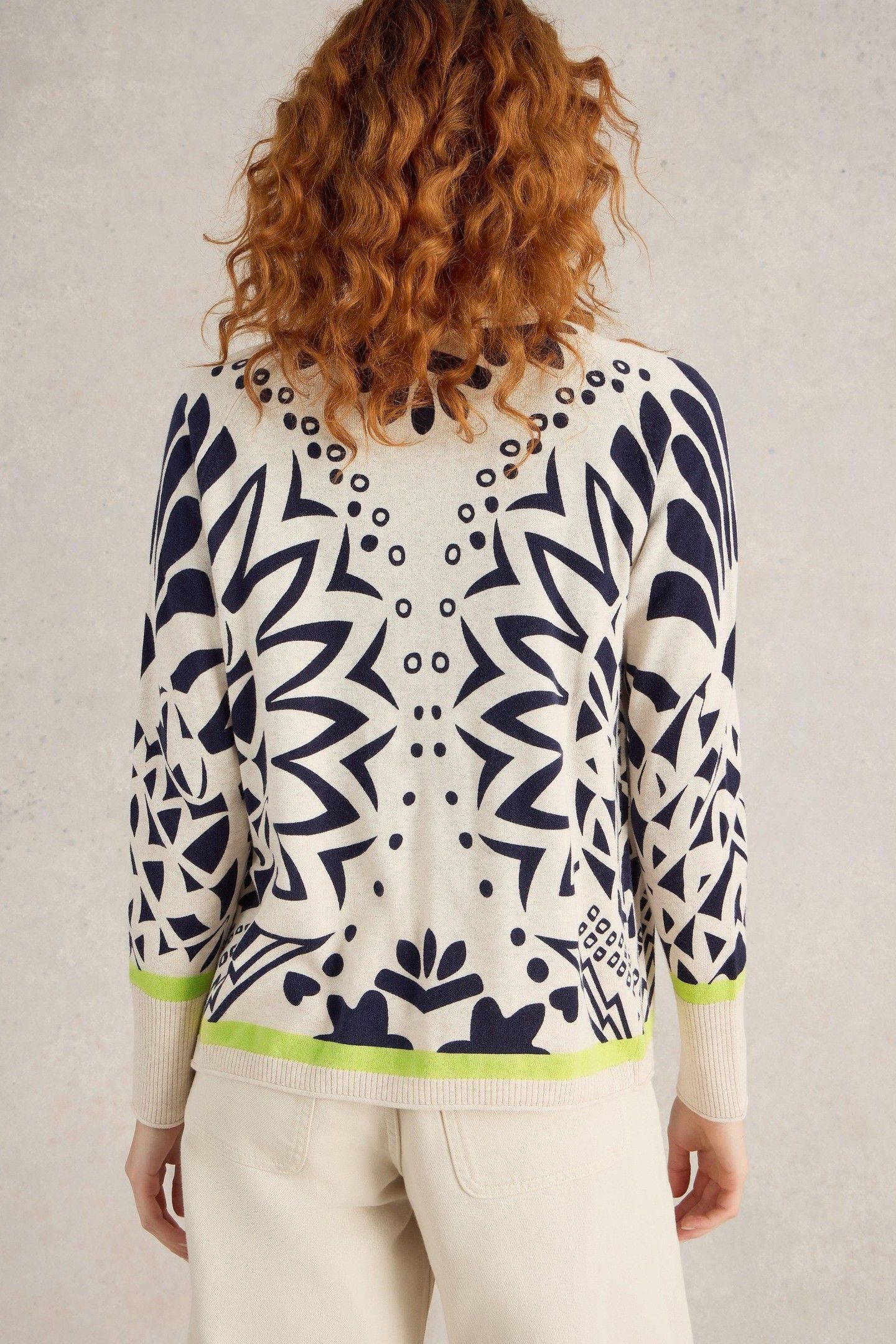 LULU PRINTED CARDI IVORY PRINT 4