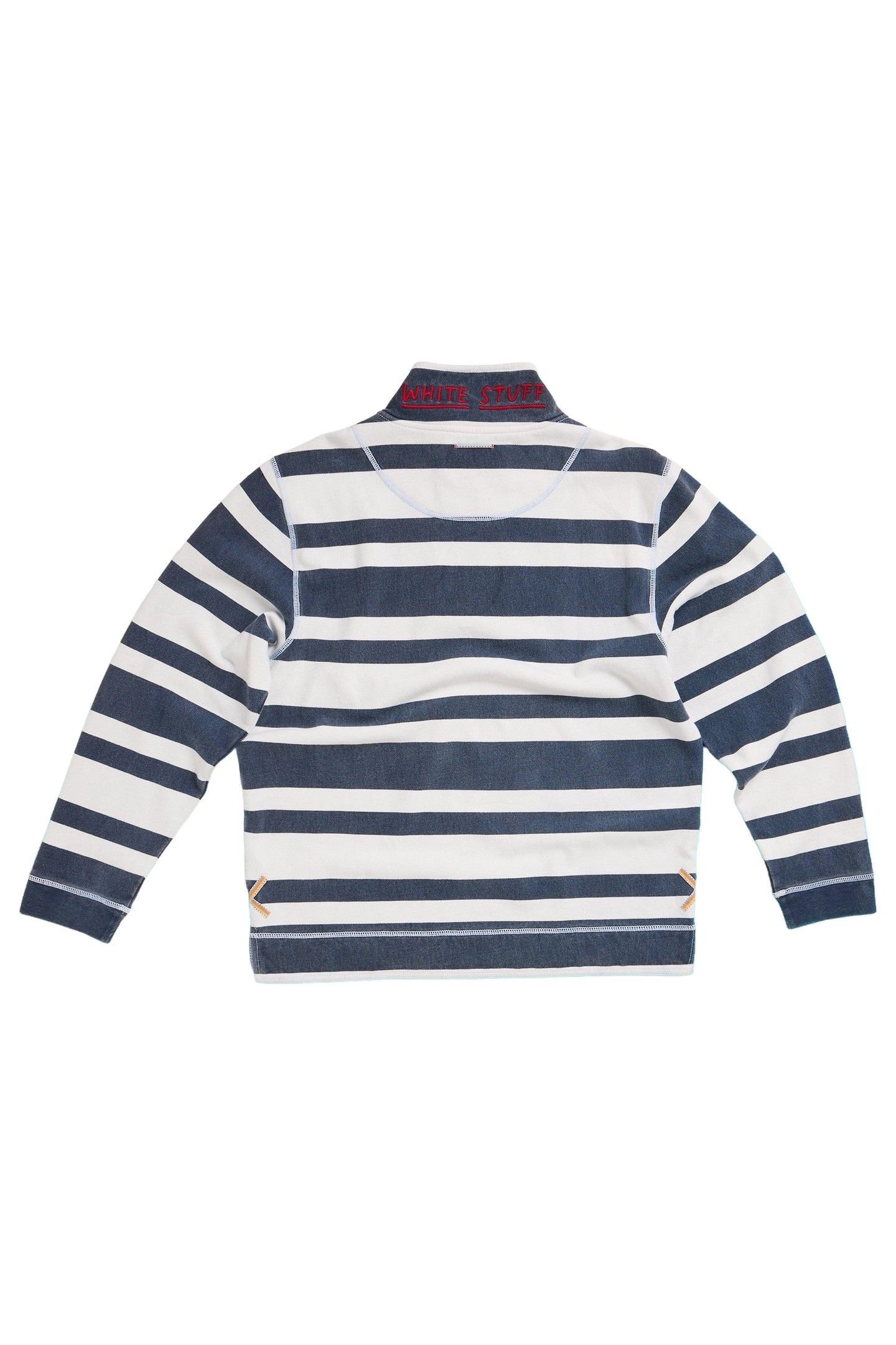 STRIPE PIQUE HALF ZIP SWEAT NAVY MULTI 2