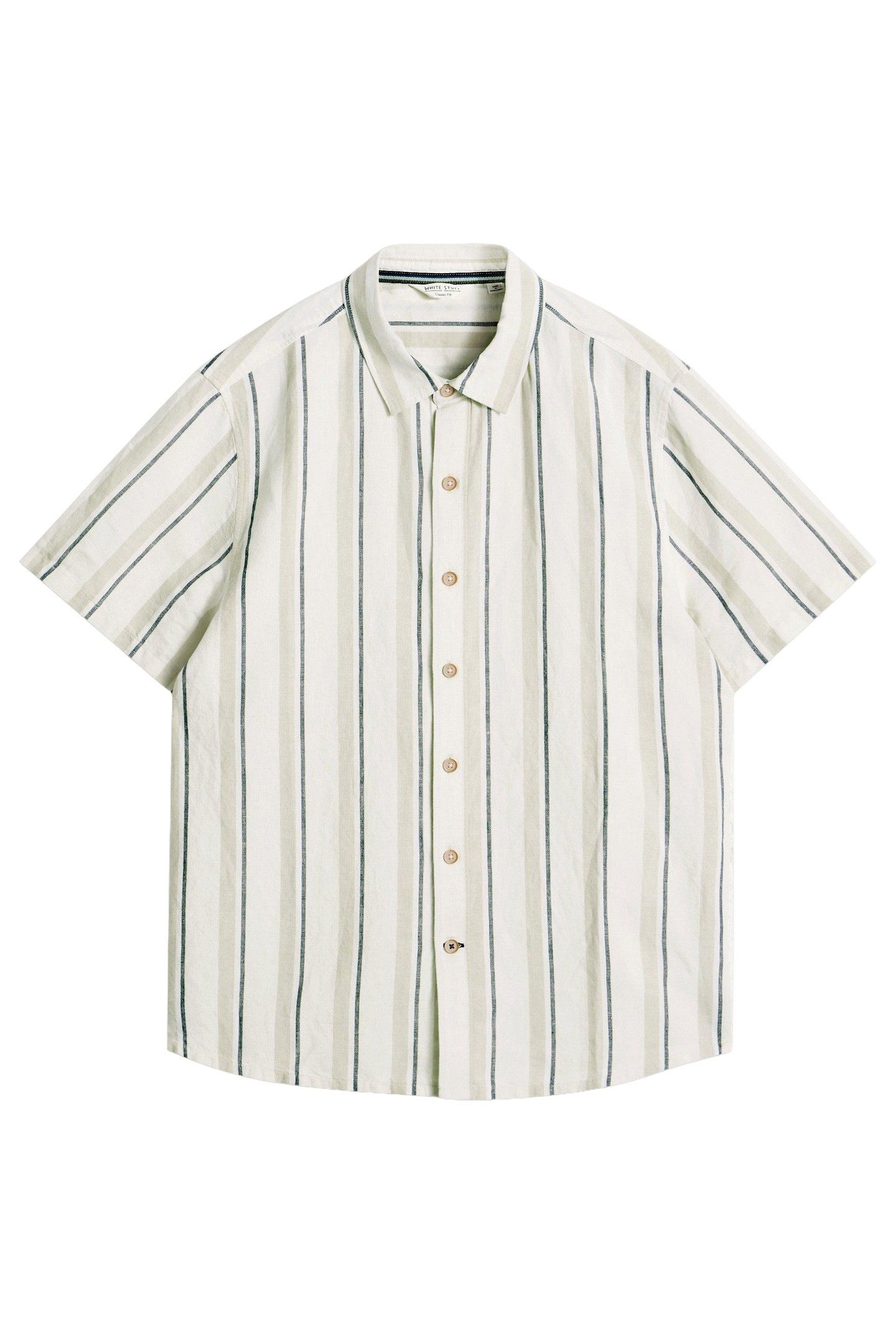 KESWICK SS STRIPE LINEN SHIRT NATURAL MULTI 3