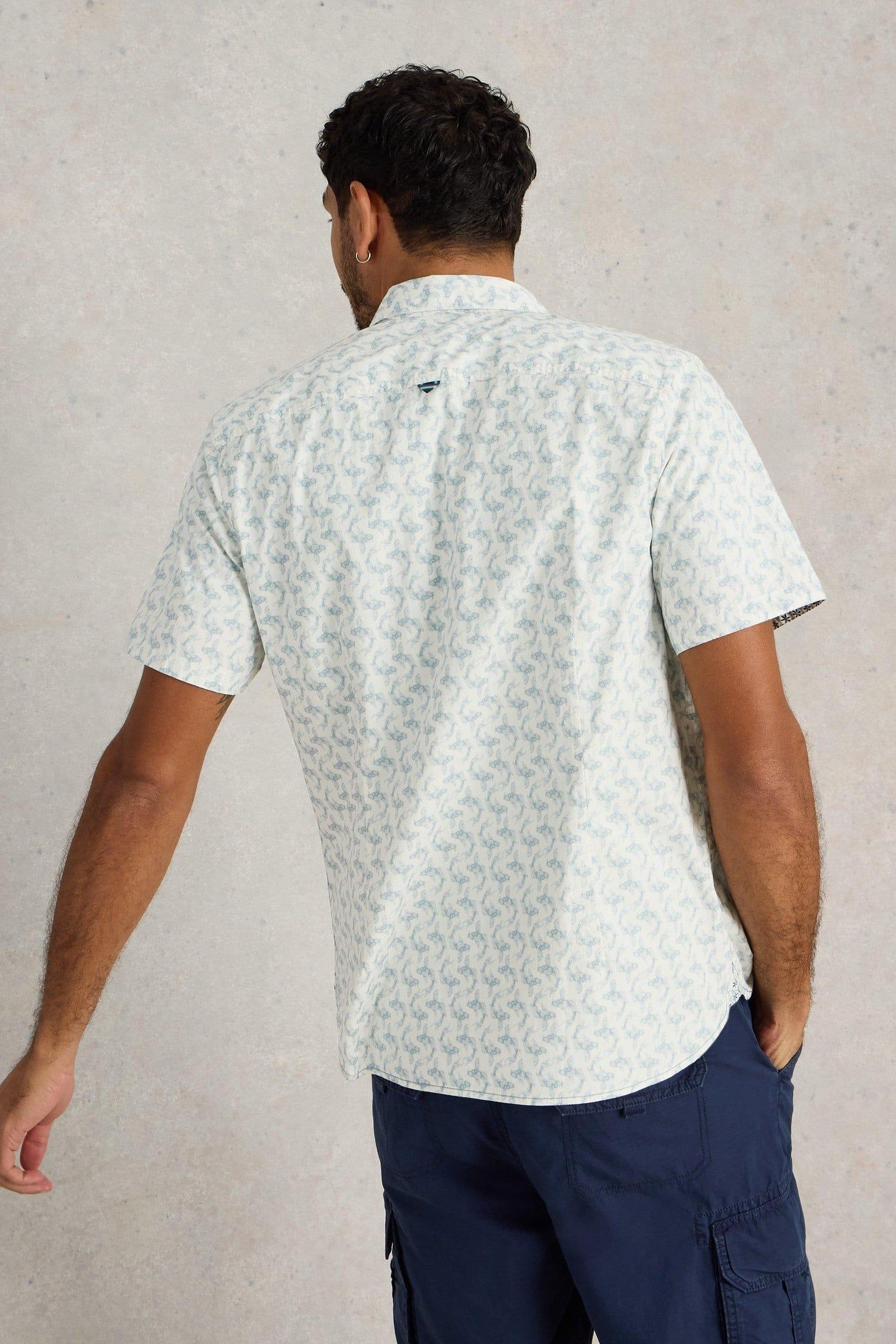 SALCOMBE KOI PRINTED SHIRT WHITE PRINT 2