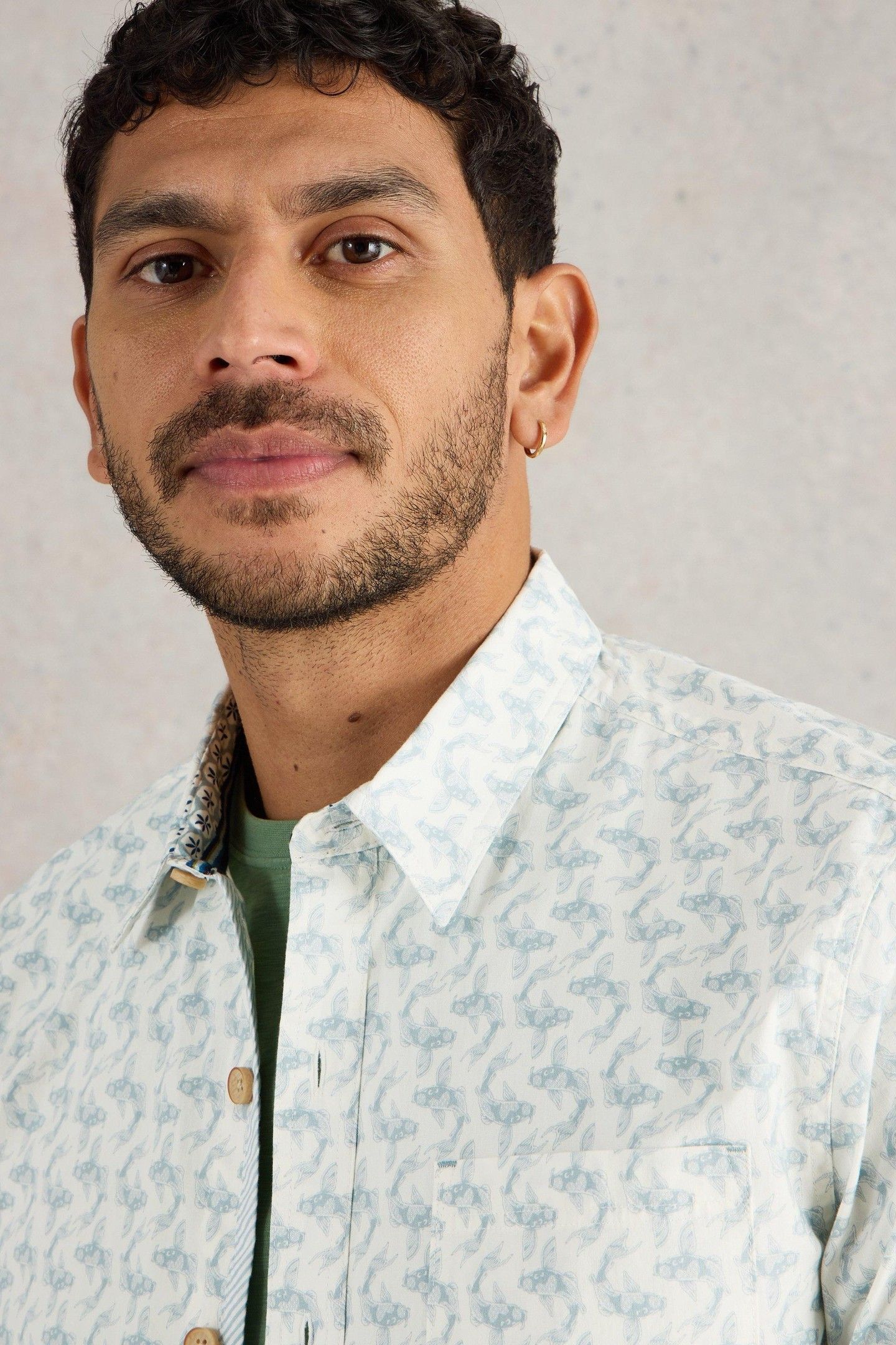 SALCOMBE KOI PRINTED SHIRT WHITE PRINT 6