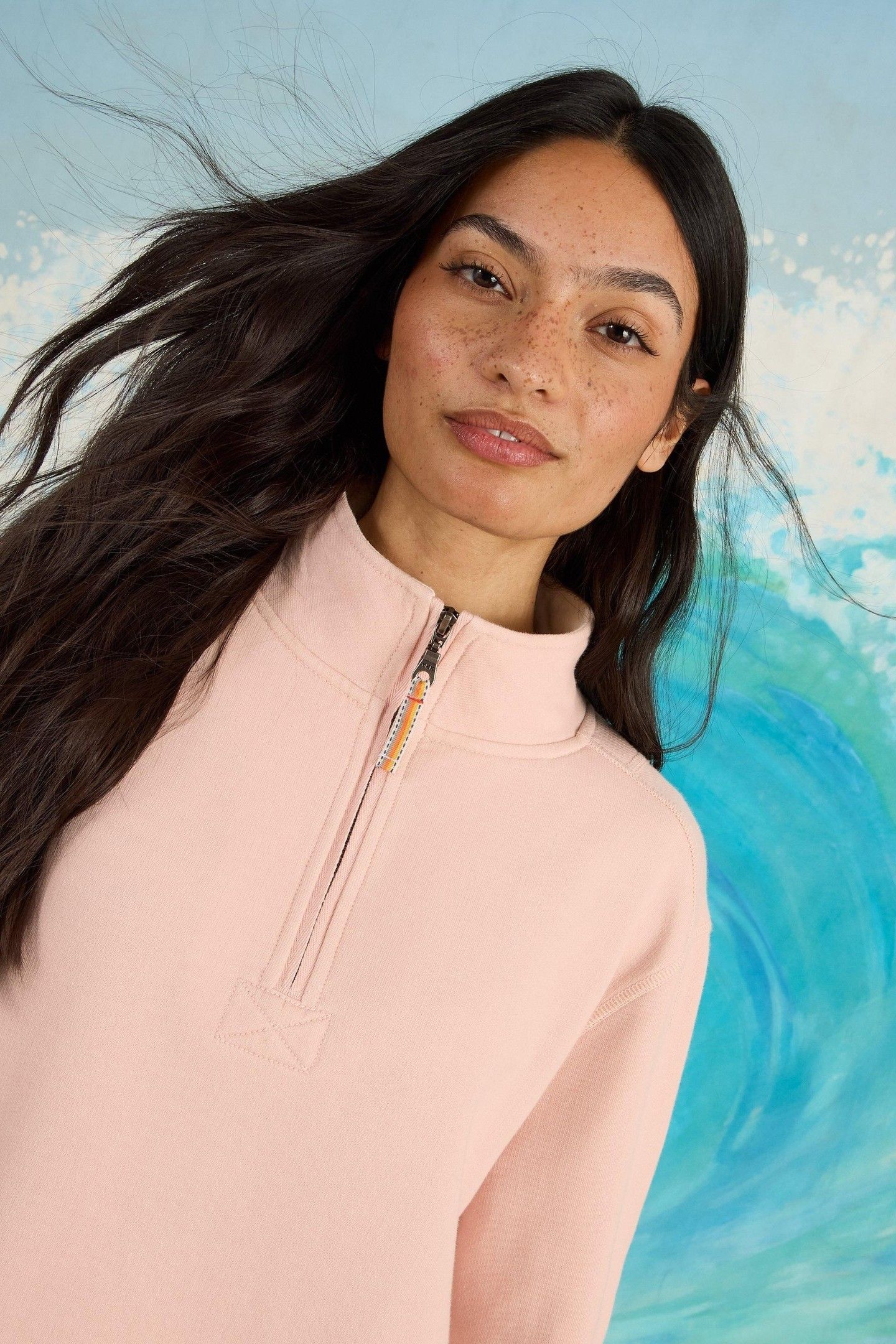 PLAIN HALF ZIP SWEAT LIGHT PINK 6