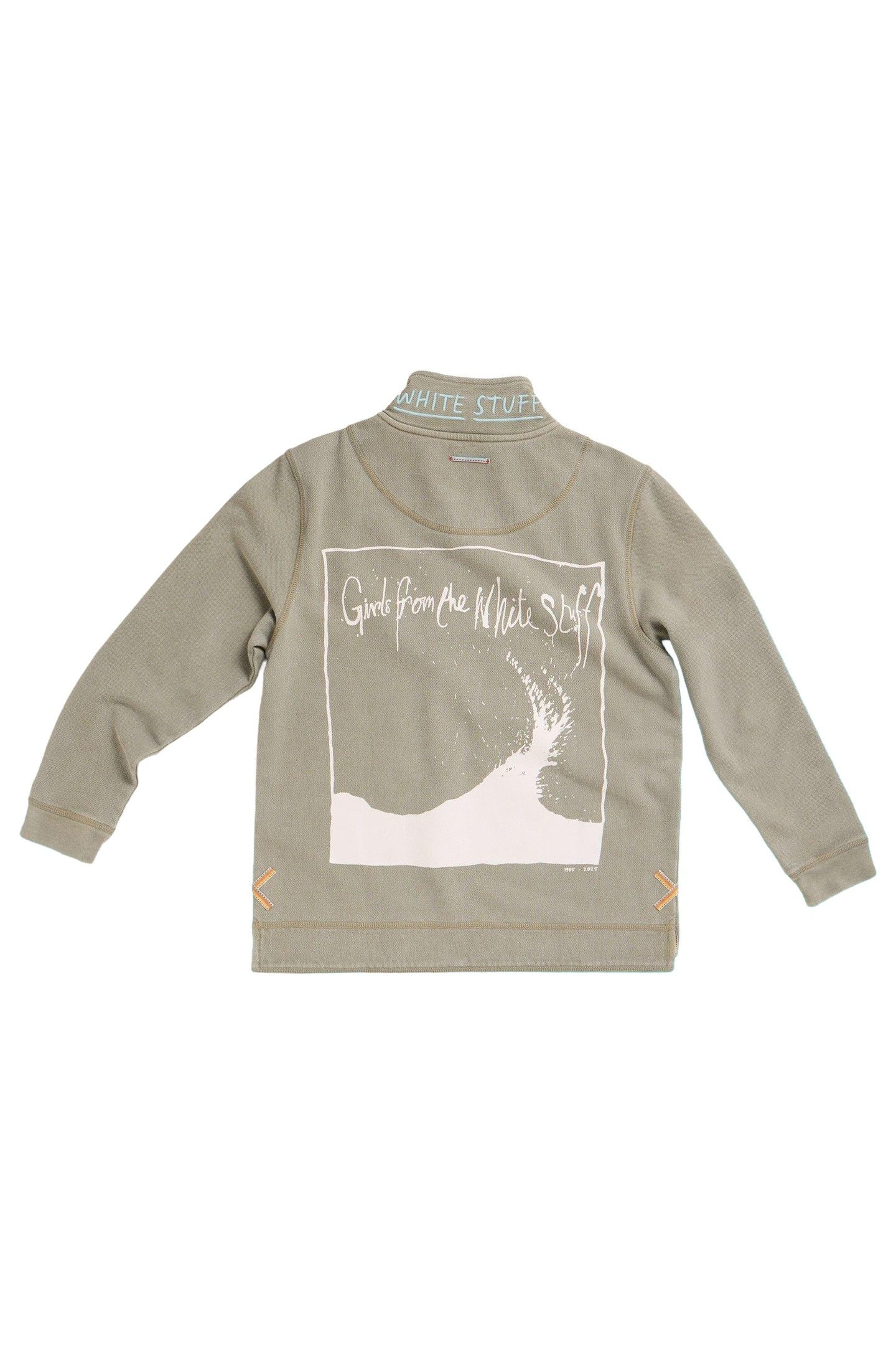 PIQUE PLAIN HALF ZIP SWEAT KHAKI GREEN 2