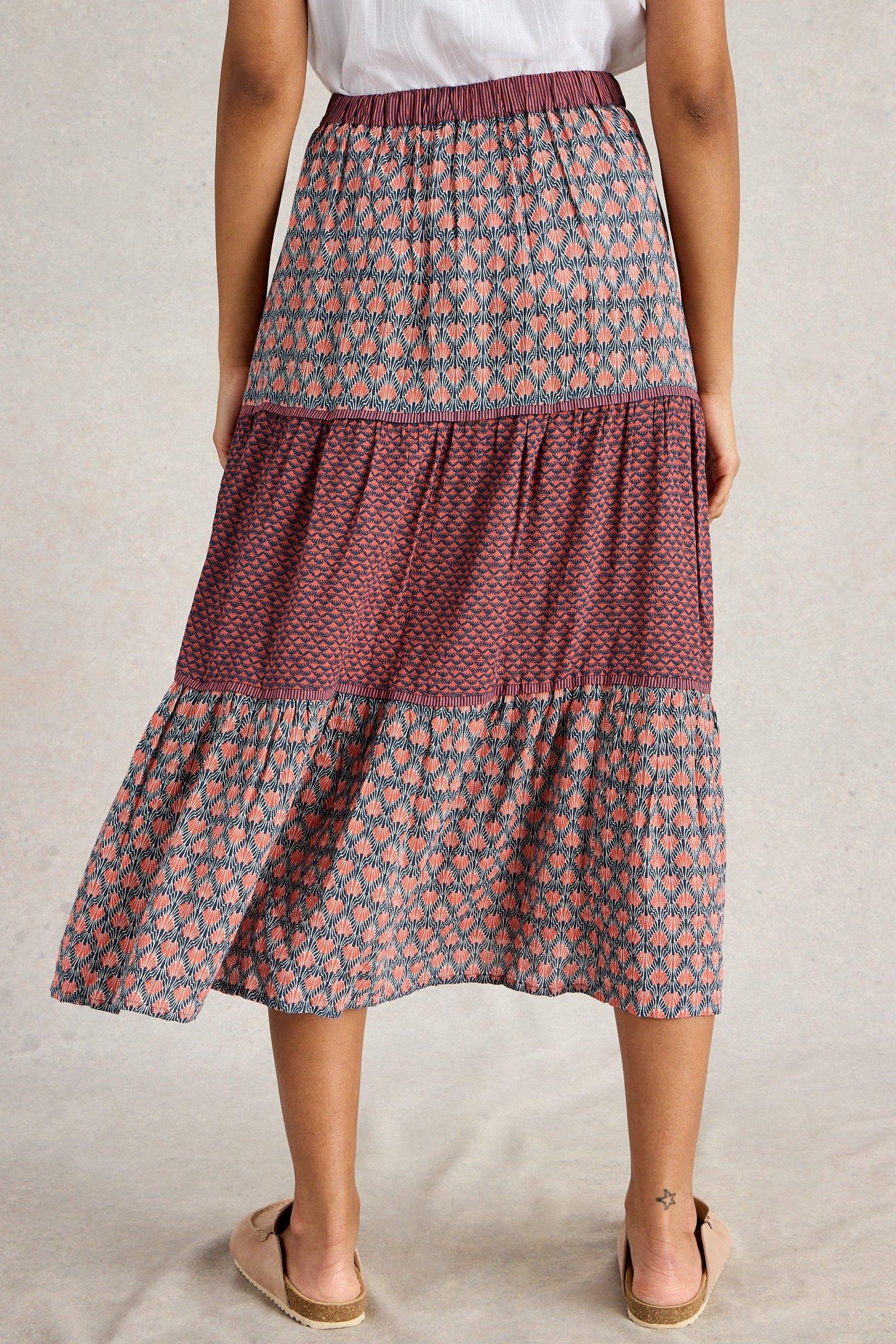 MABEL MIXED PRINT SKIRT NAVY MULTI 2