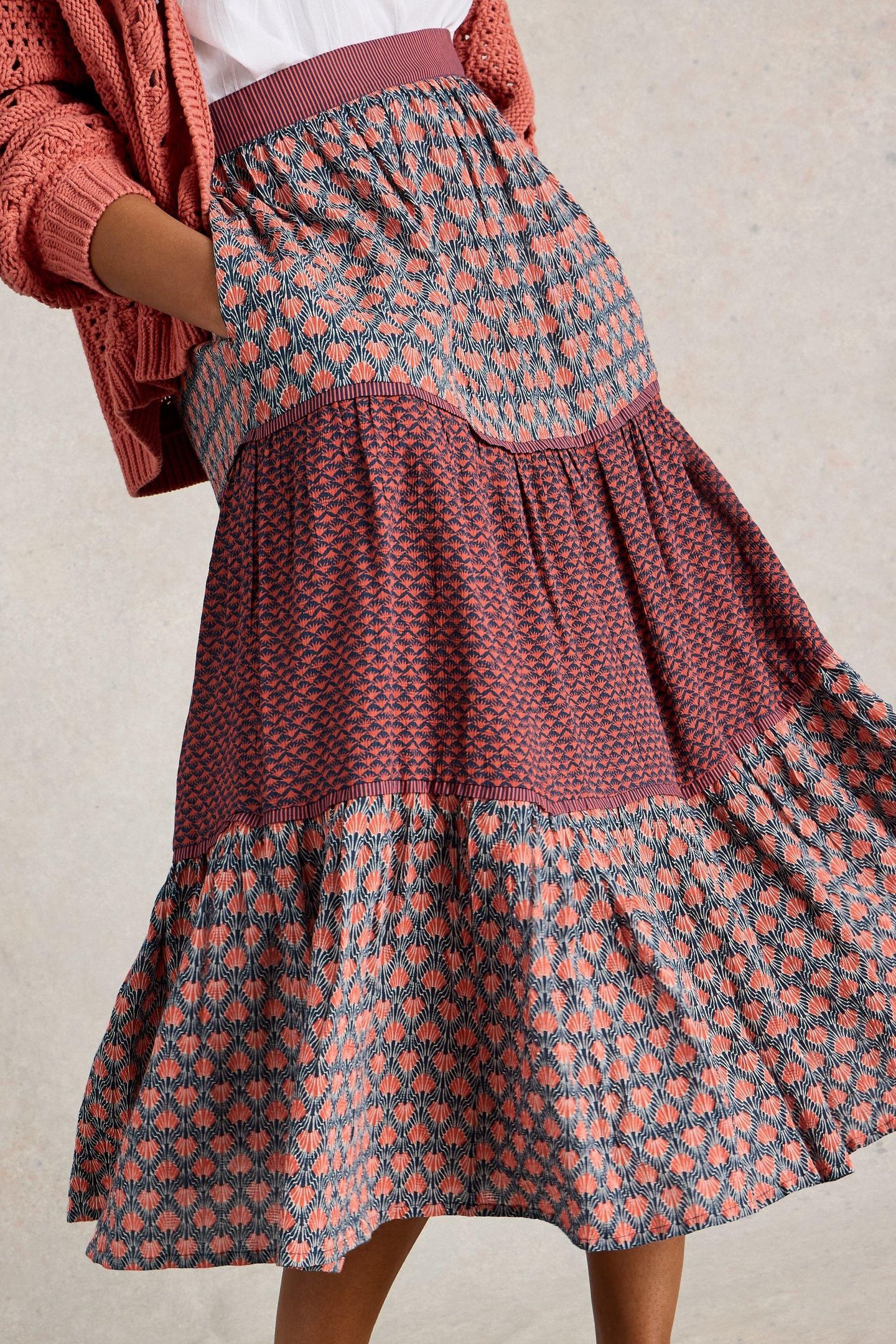 MABEL MIXED PRINT SKIRT NAVY MULTI 7