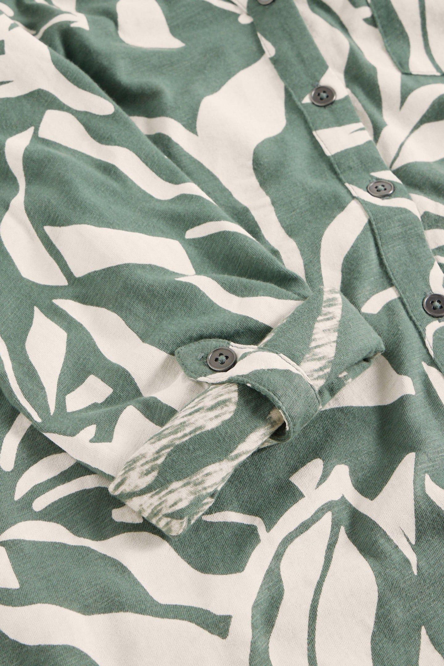 ANNIE LONGLINE SHIRT GREEN PRINT 5