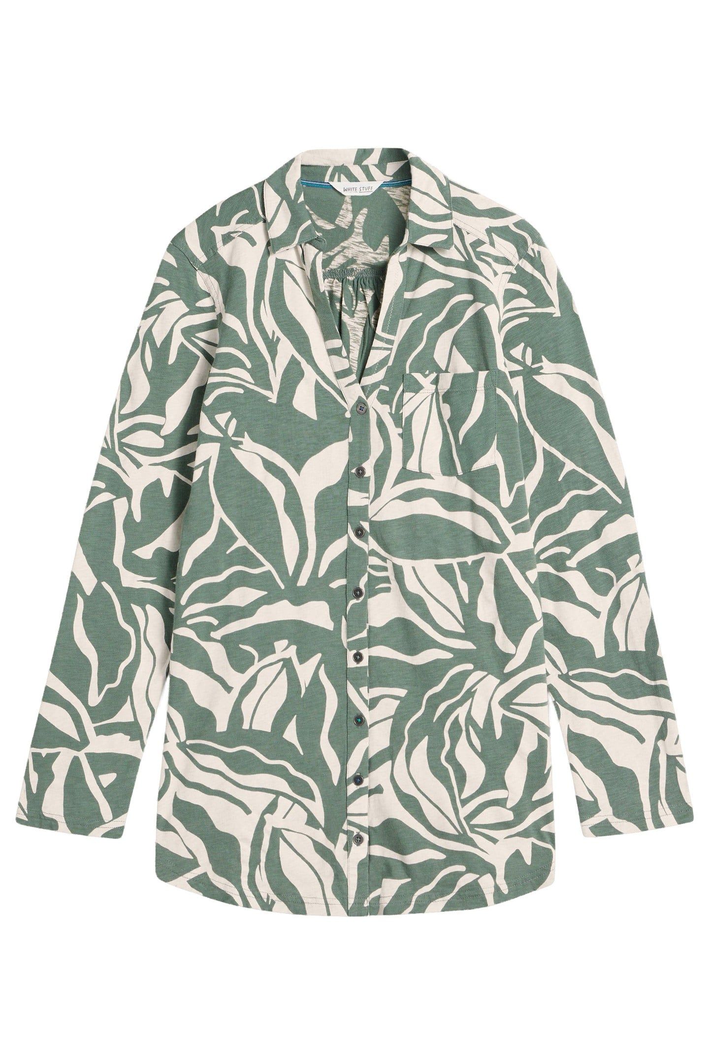 ANNIE LONGLINE SHIRT GREEN PRINT 4