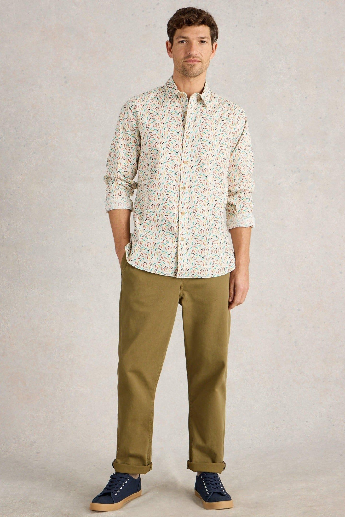 SALCOMBE CHILLIS PRINTED SHIRT WHITE PRINT 1