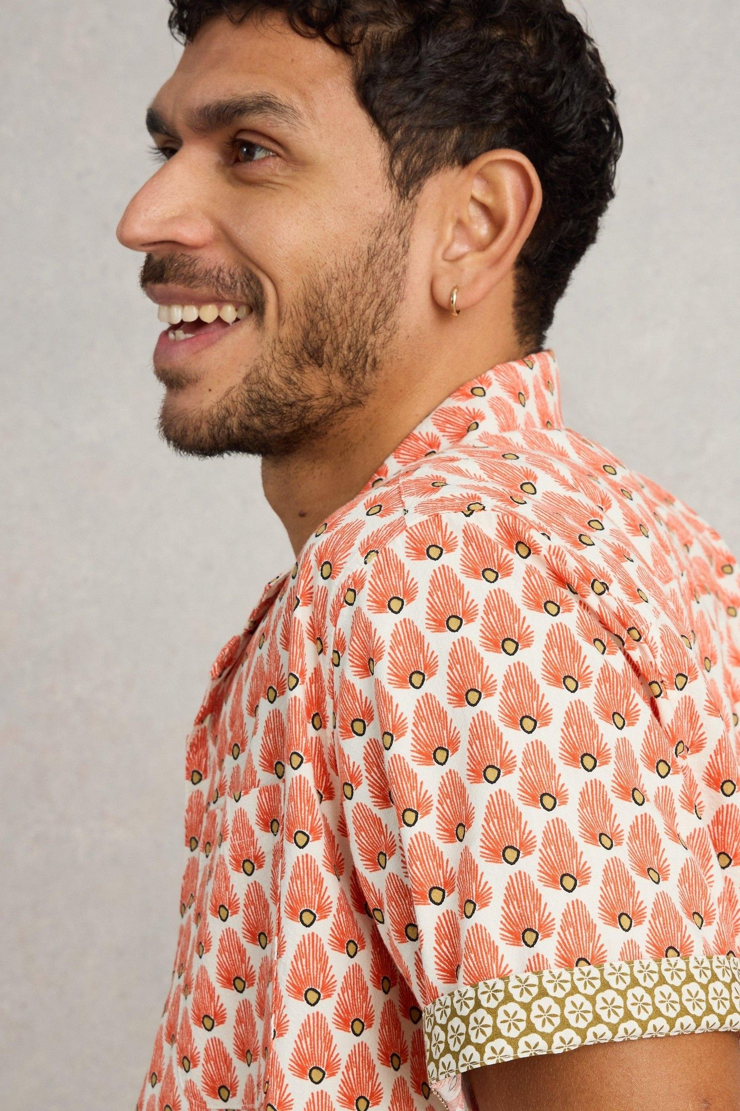 HAYLE FAN GEO PRINTED SHIRT WHITE PRINT 6