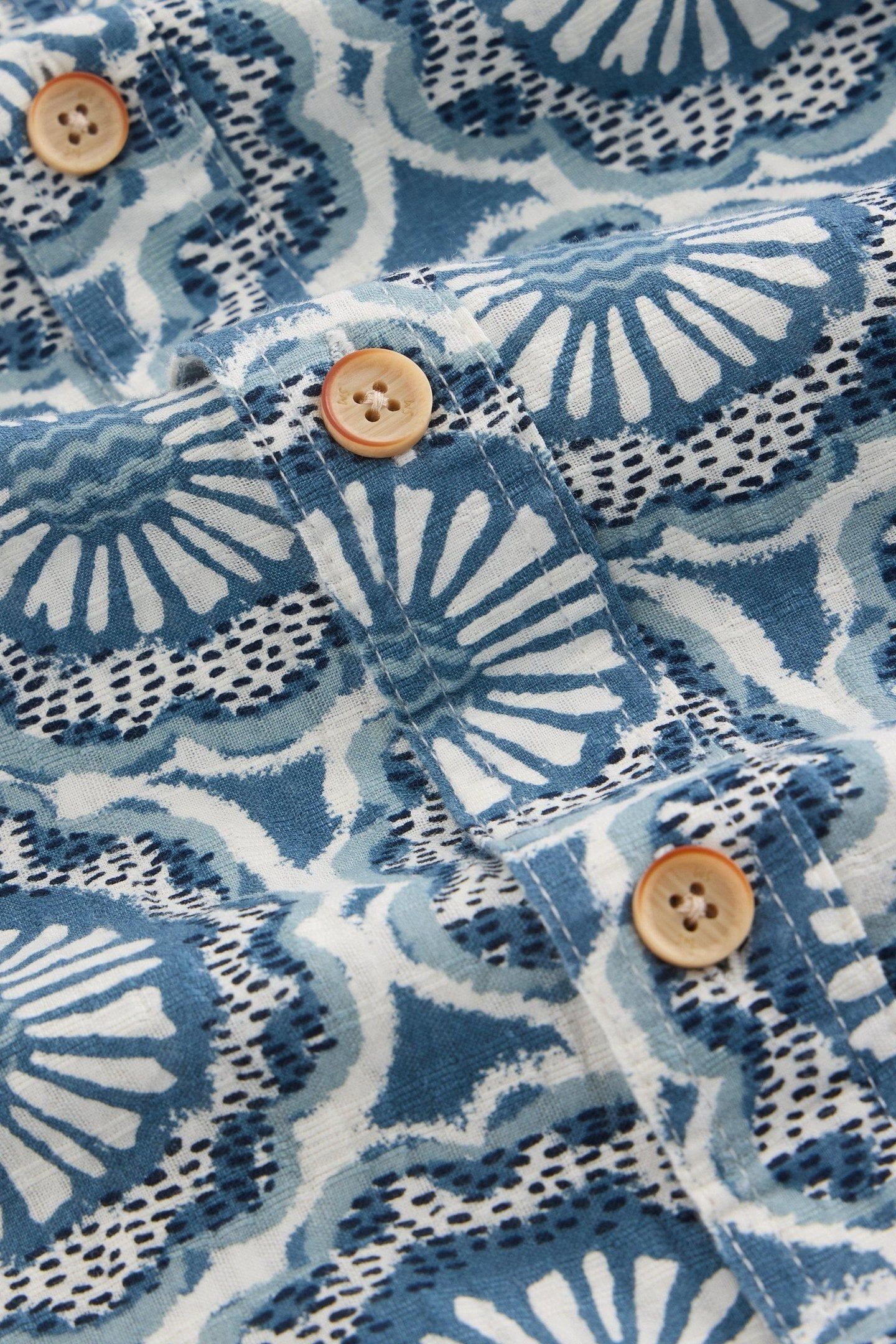 FINSBURY TILE PRINTED SHIRT BLUE PRINT 5