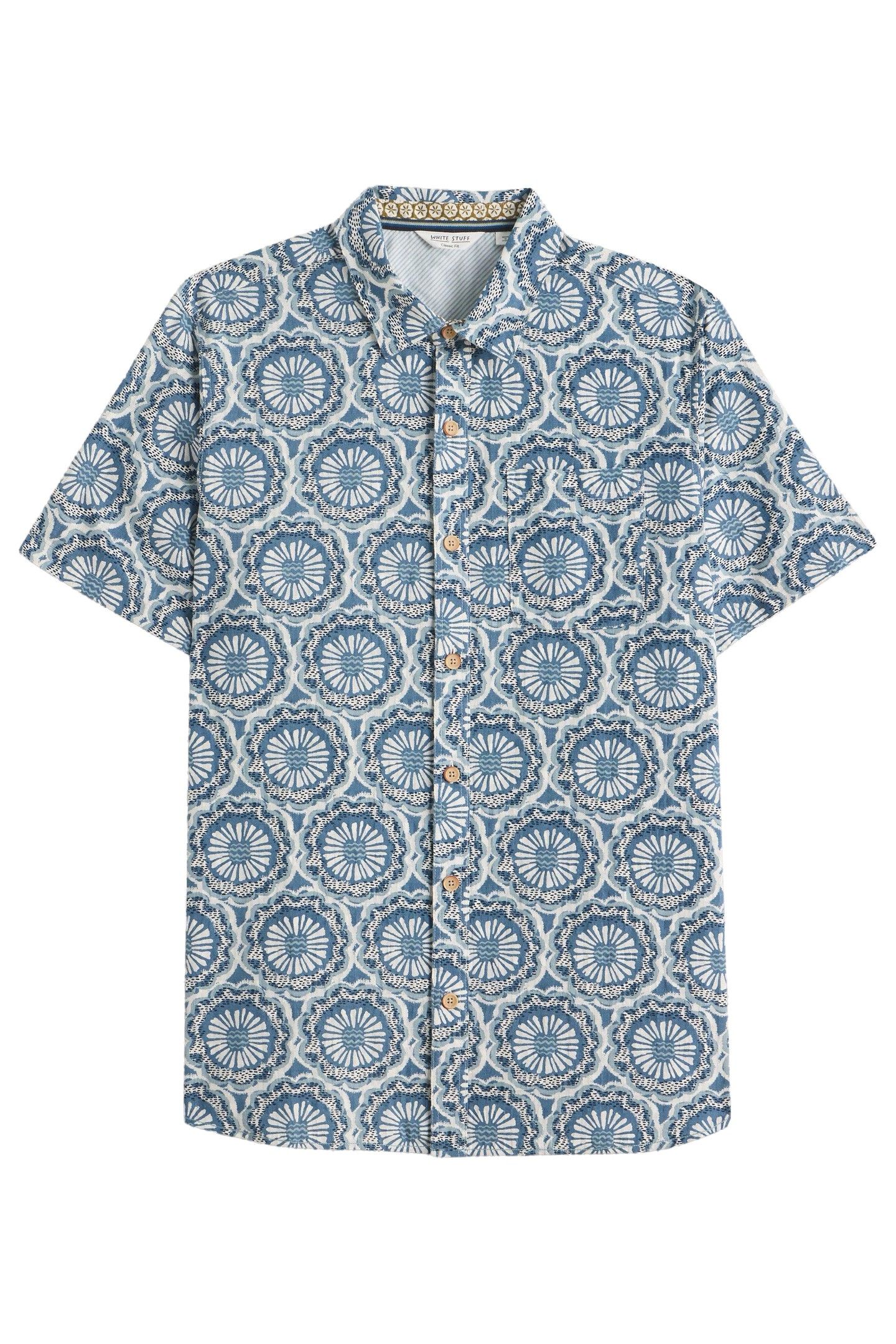 FINSBURY TILE PRINTED SHIRT BLUE PRINT 4