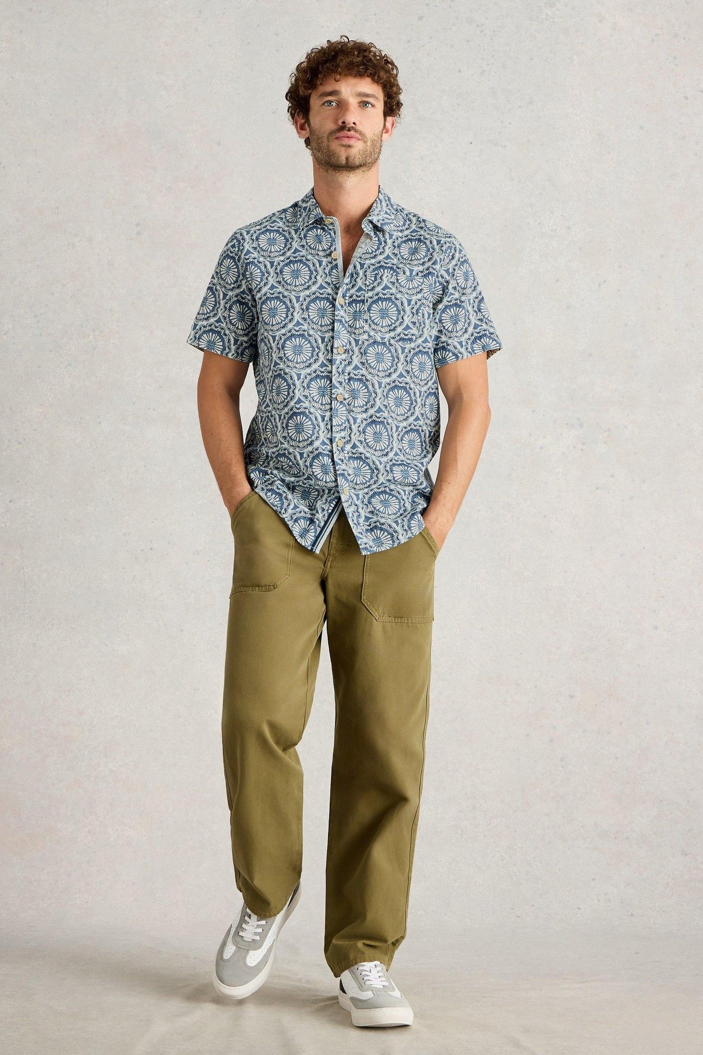 FINSBURY TILE PRINTED SHIRT BLUE PRINT 2