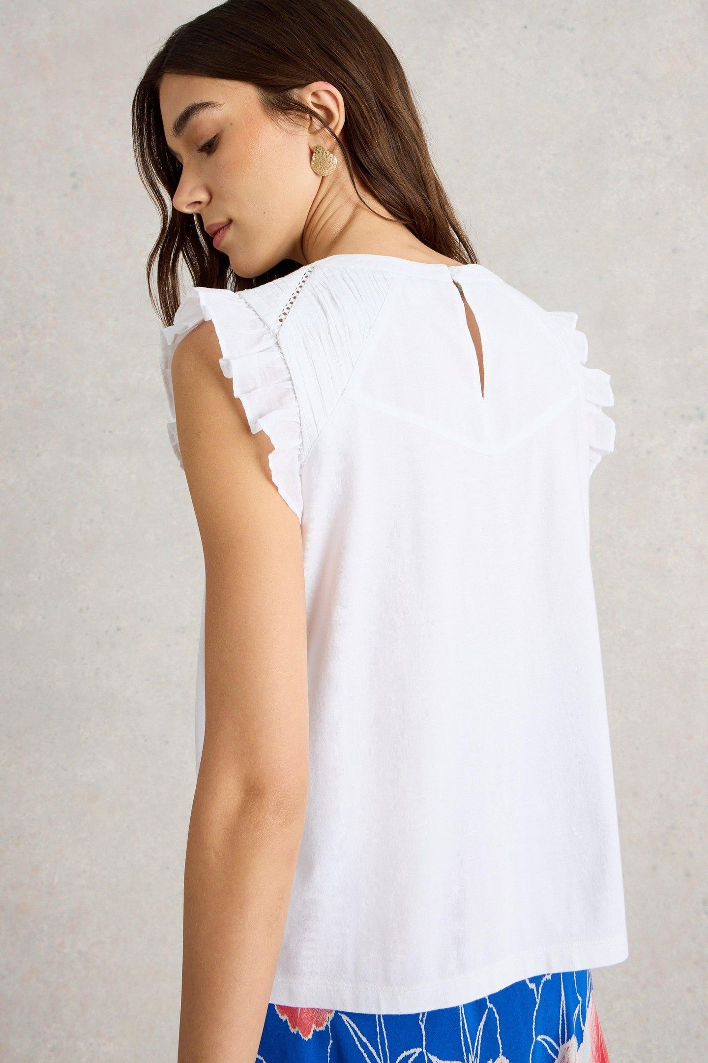 PAIGE FRILL MIX TOP BRILLIANT WHITE 3