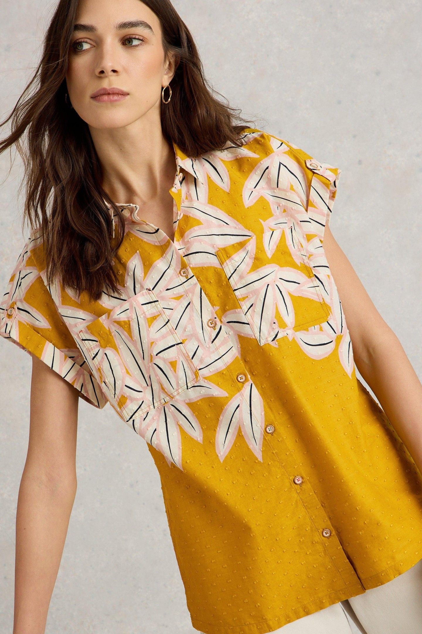 ELLIE ORGANIC COTTON SHIRT CHARTREUSE PRINT 6