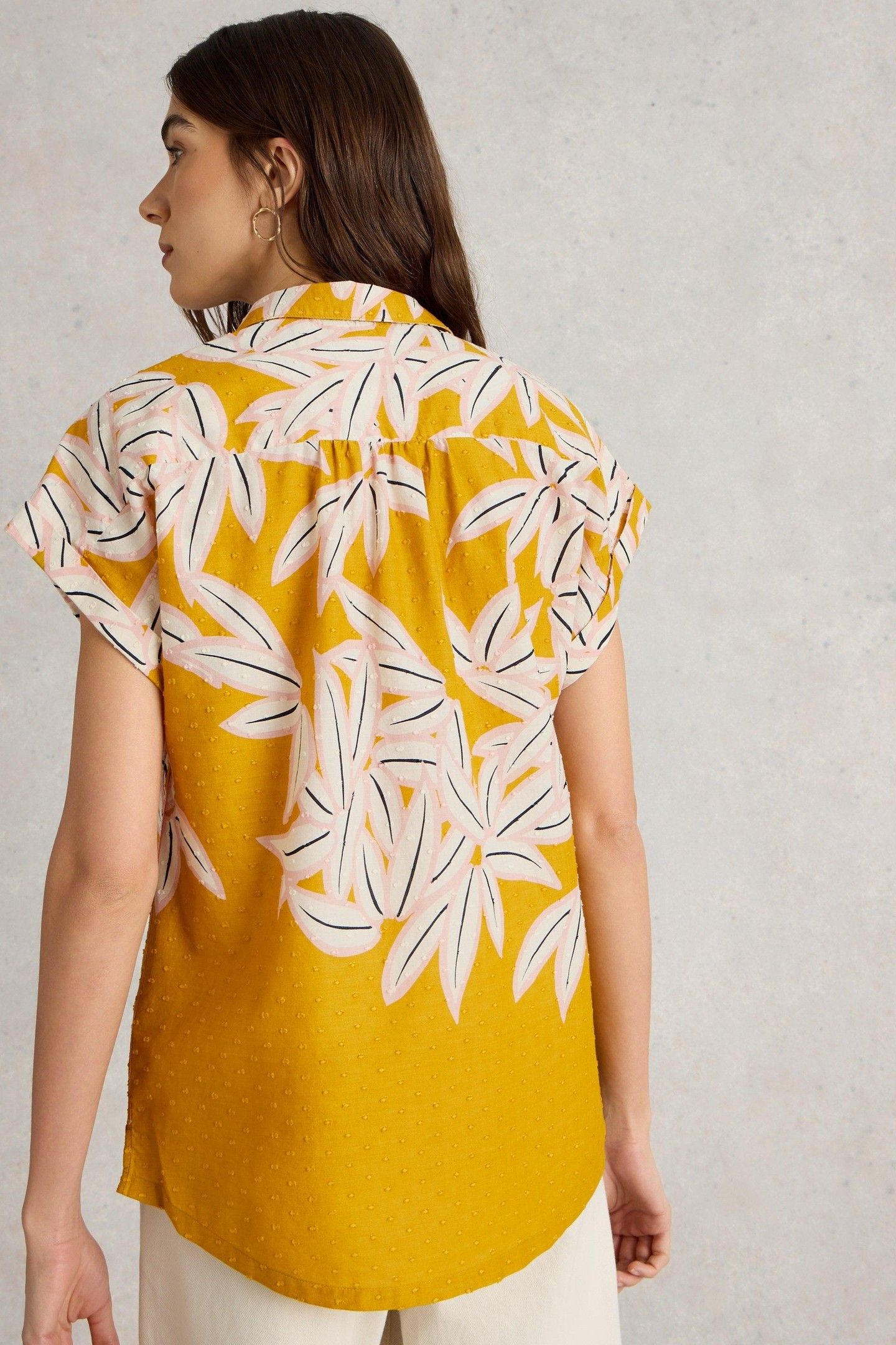 ELLIE ORGANIC COTTON SHIRT CHARTREUSE PRINT 2
