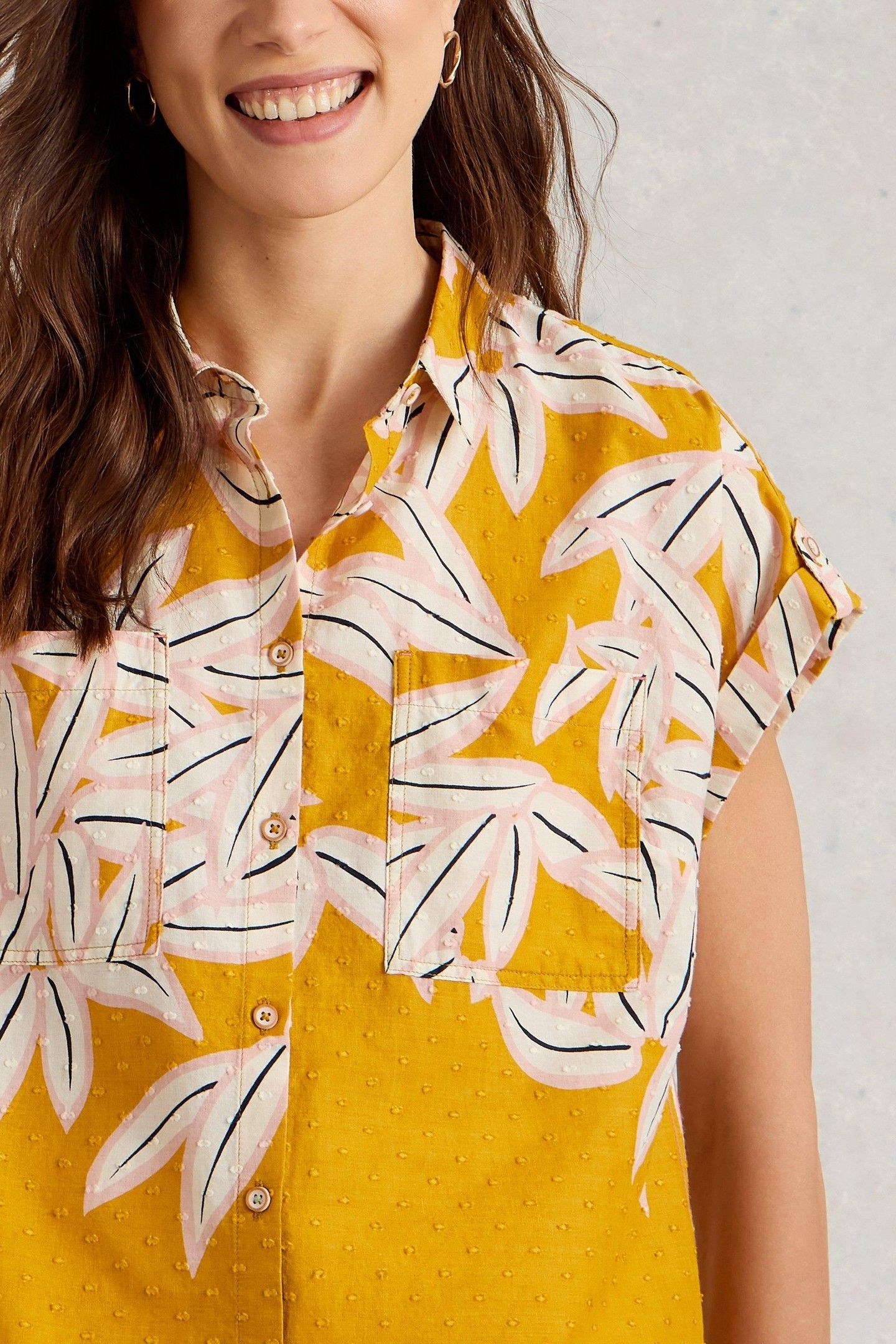 ELLIE ORGANIC COTTON SHIRT CHARTREUSE PRINT 5