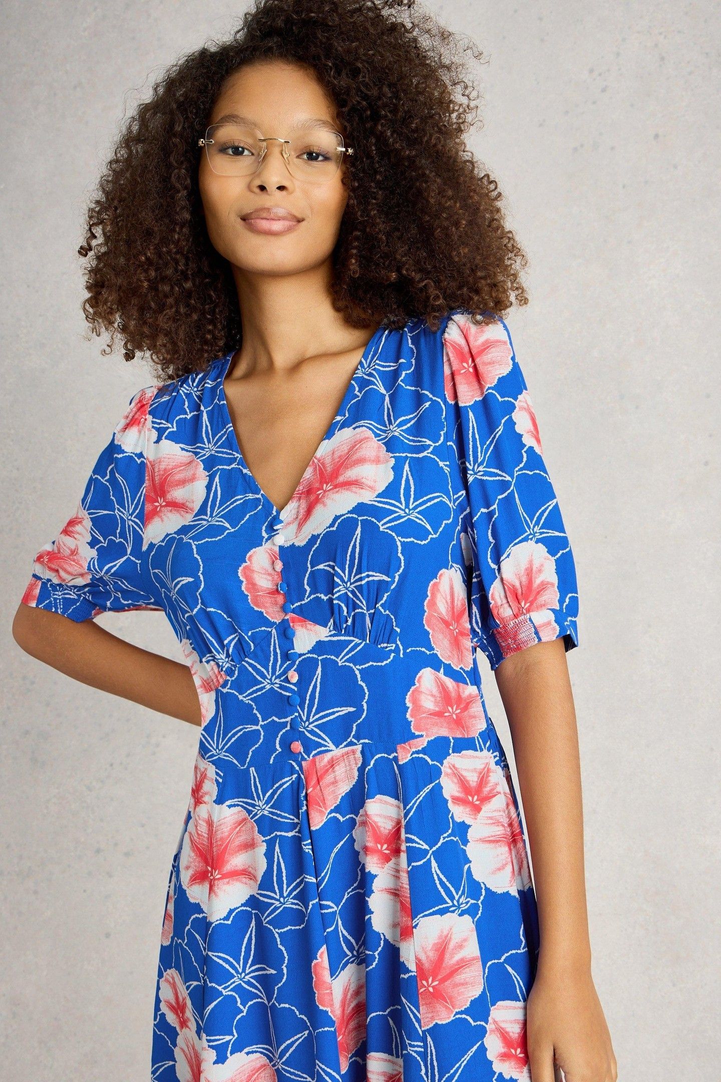 HAZEL BIAS CUT DRESS BLUE PRINT 2