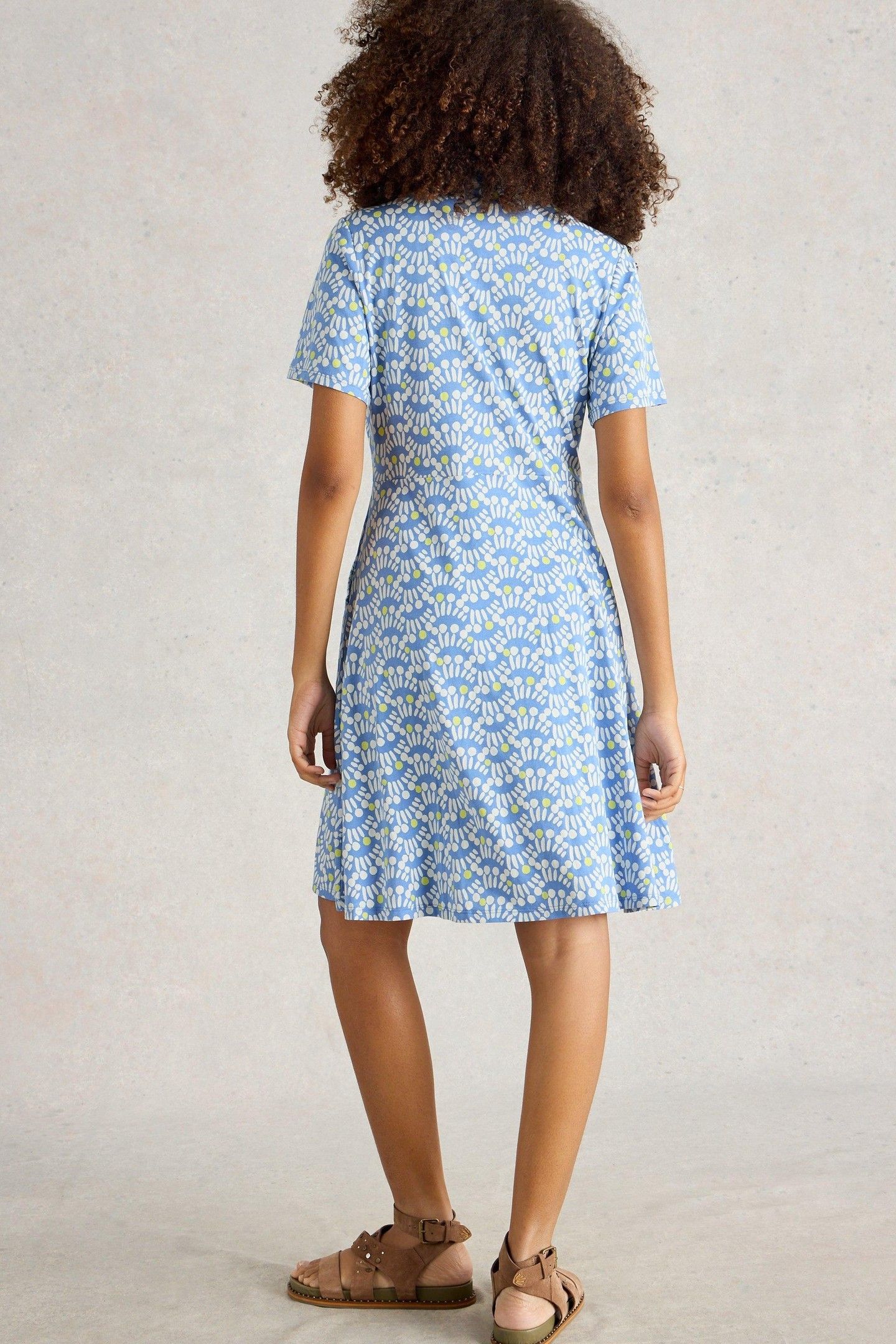 RIA JERSEY SHIRT DRESS BLUE PRINT 3