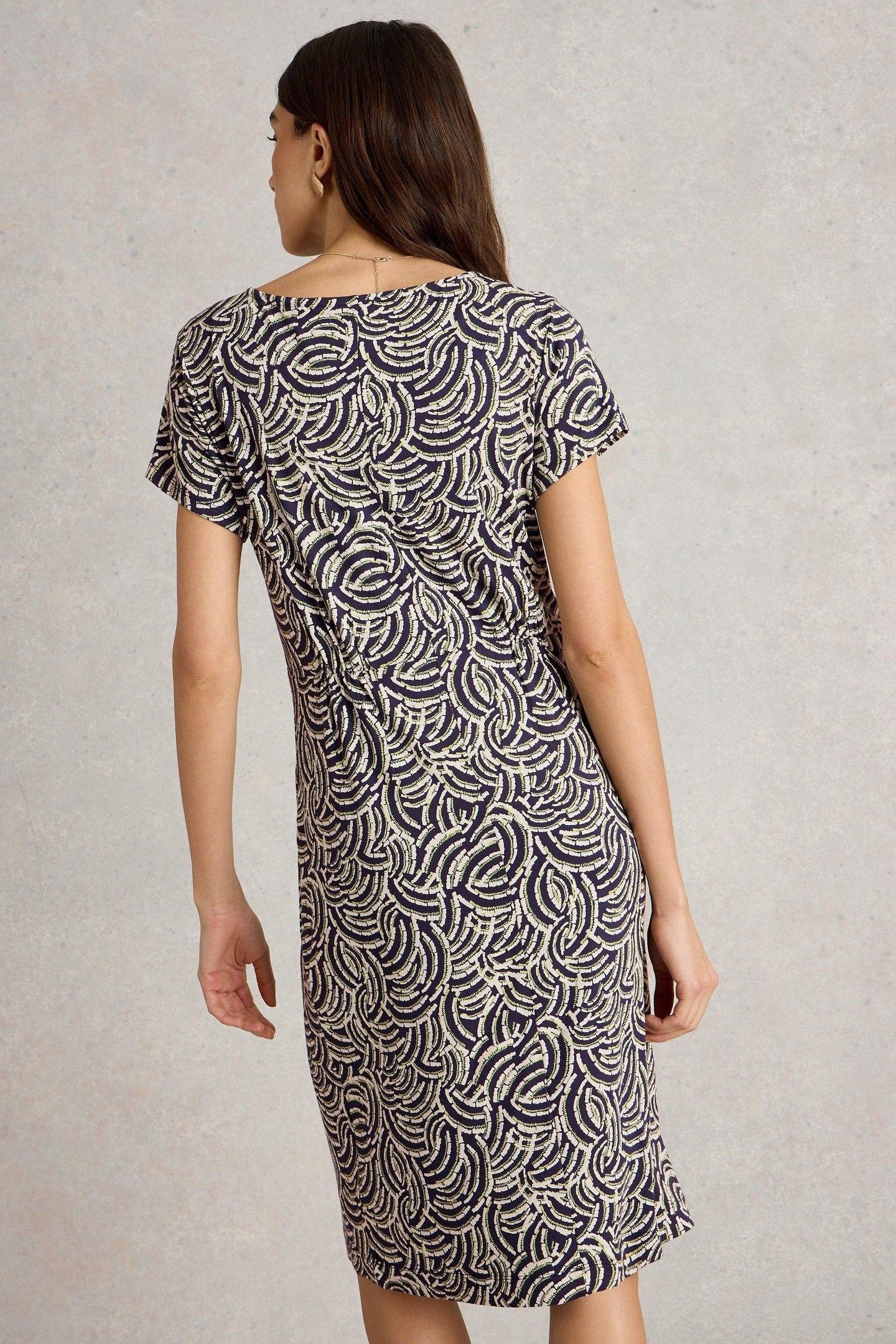 TALLIE JERSEY DRESS NAVY PRINT 2