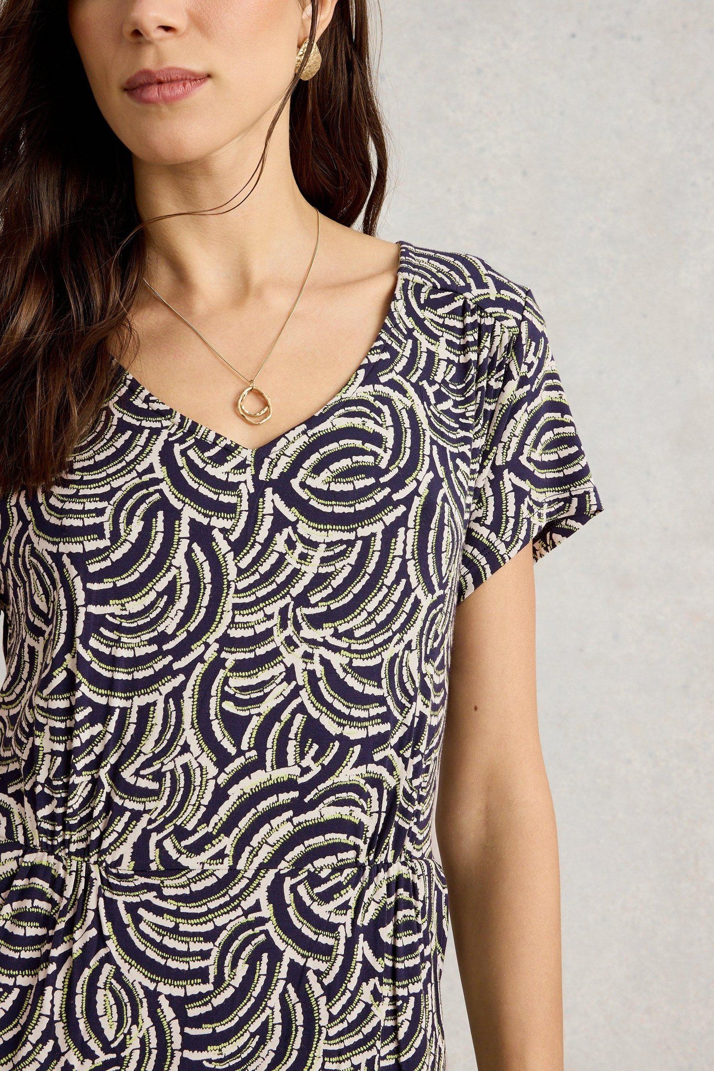 TALLIE JERSEY DRESS NAVY PRINT 5