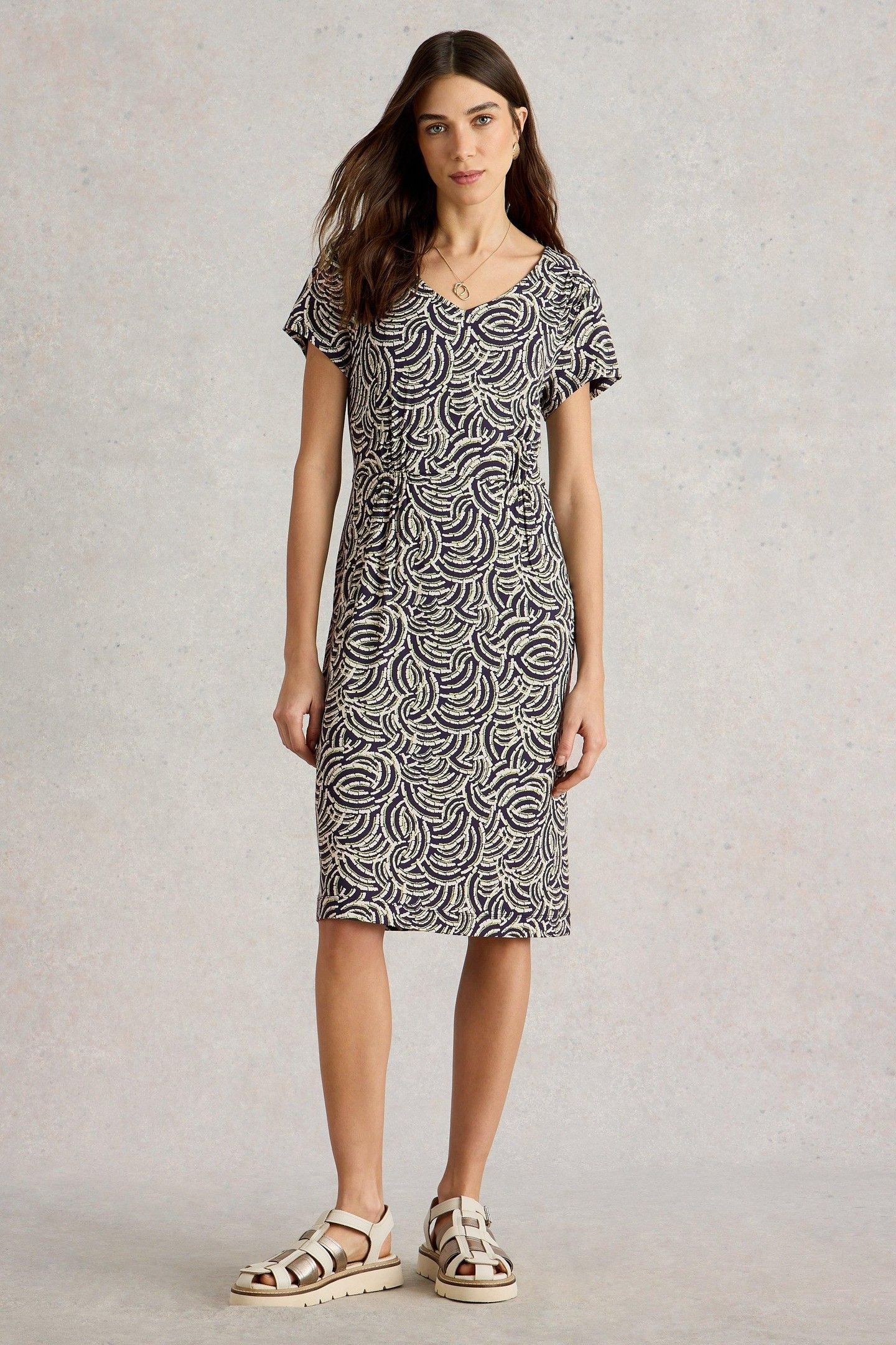 TALLIE JERSEY DRESS NAVY PRINT 1