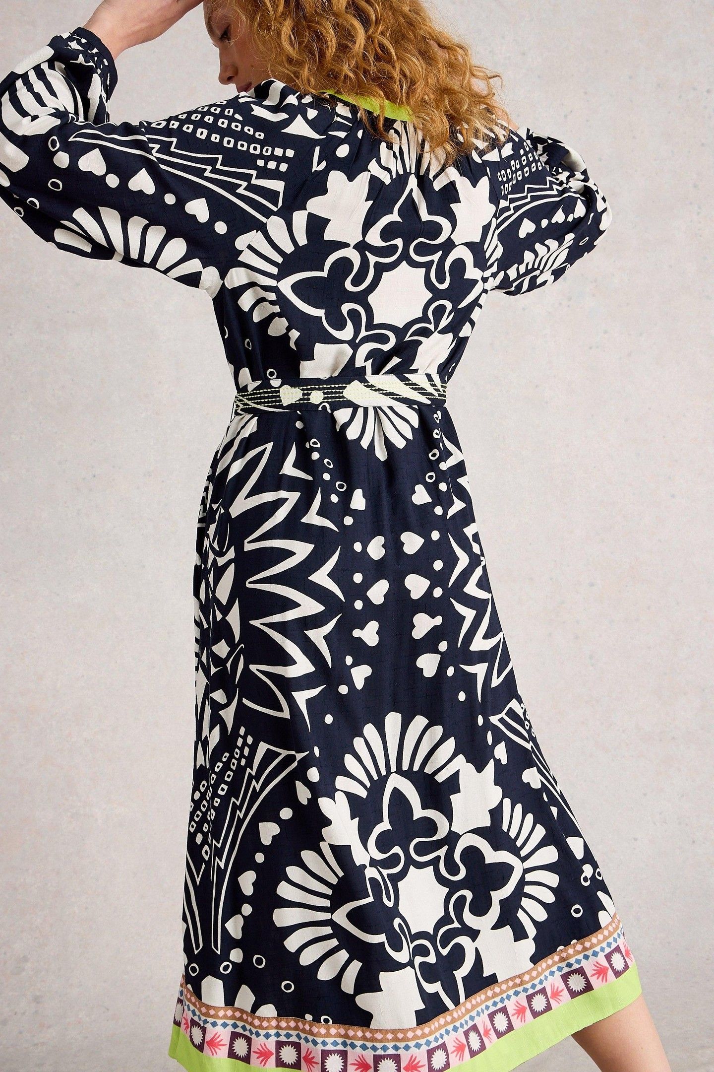 LIV MIDI DRESS NAVY MULTI 4