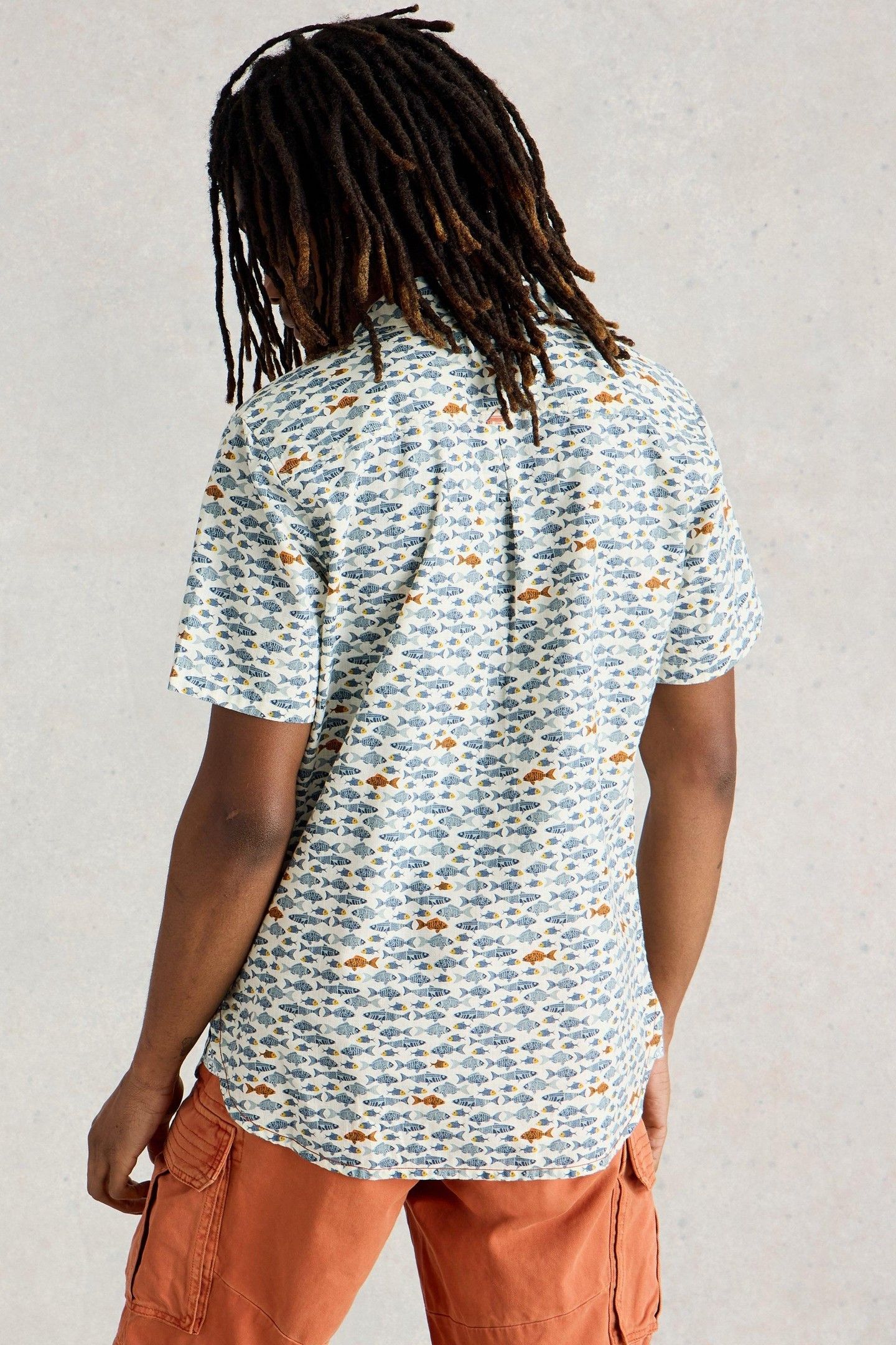HAYLE FISH PRINTED SHIRT WHITE PRINT 3