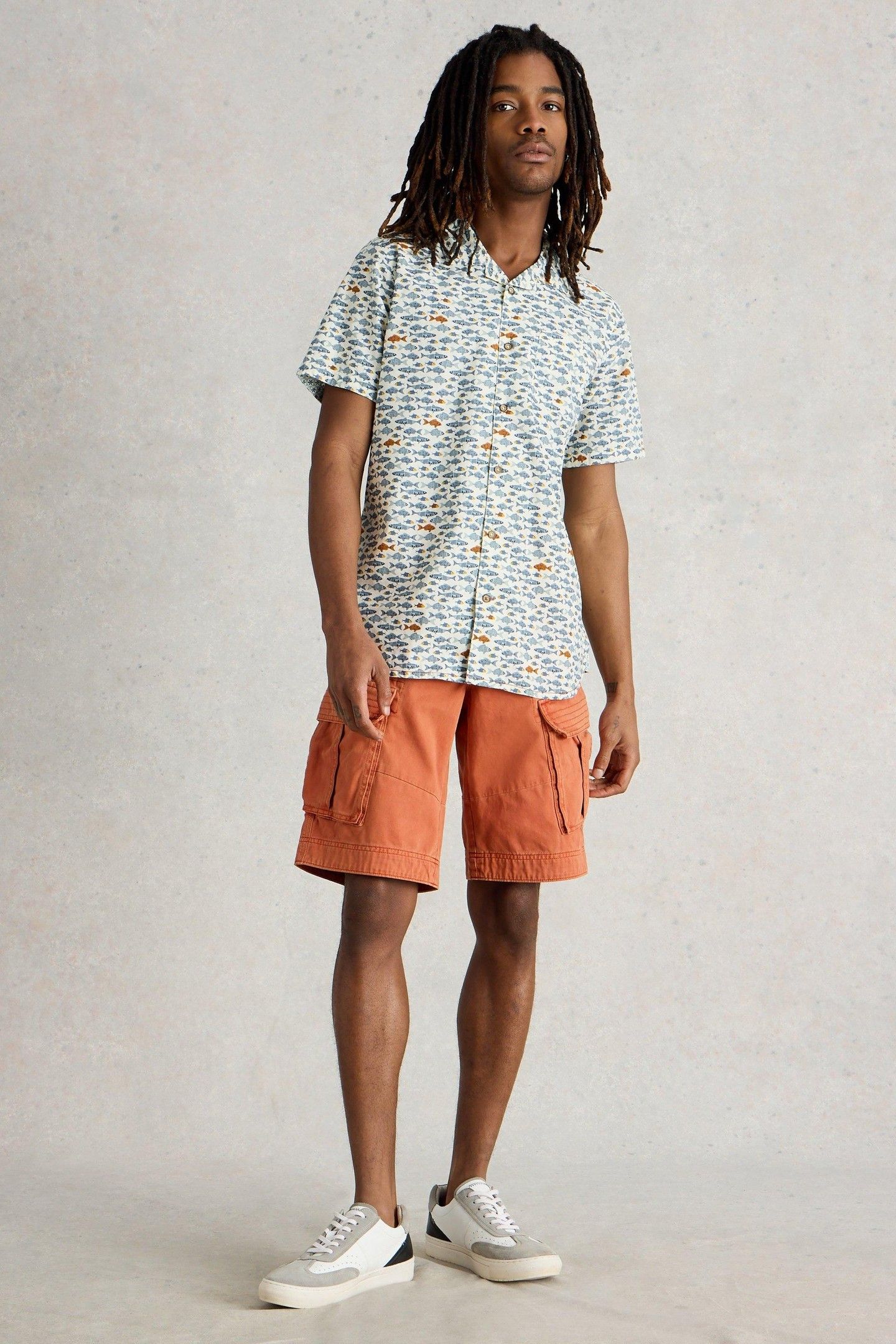 HAYLE FISH PRINTED SHIRT WHITE PRINT 2
