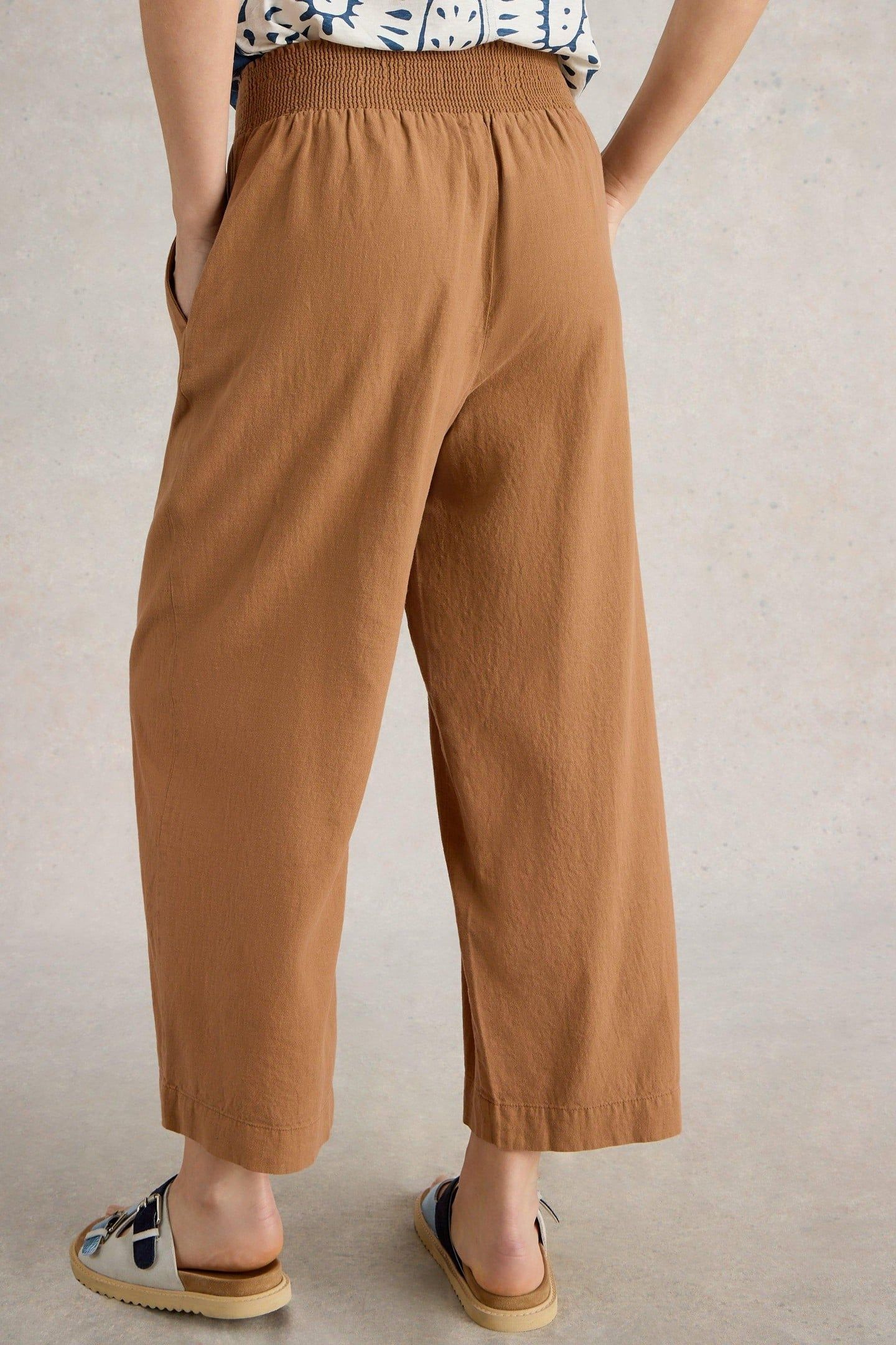 SHELLY LINEN BLEND CULOTTE MID TAN 2