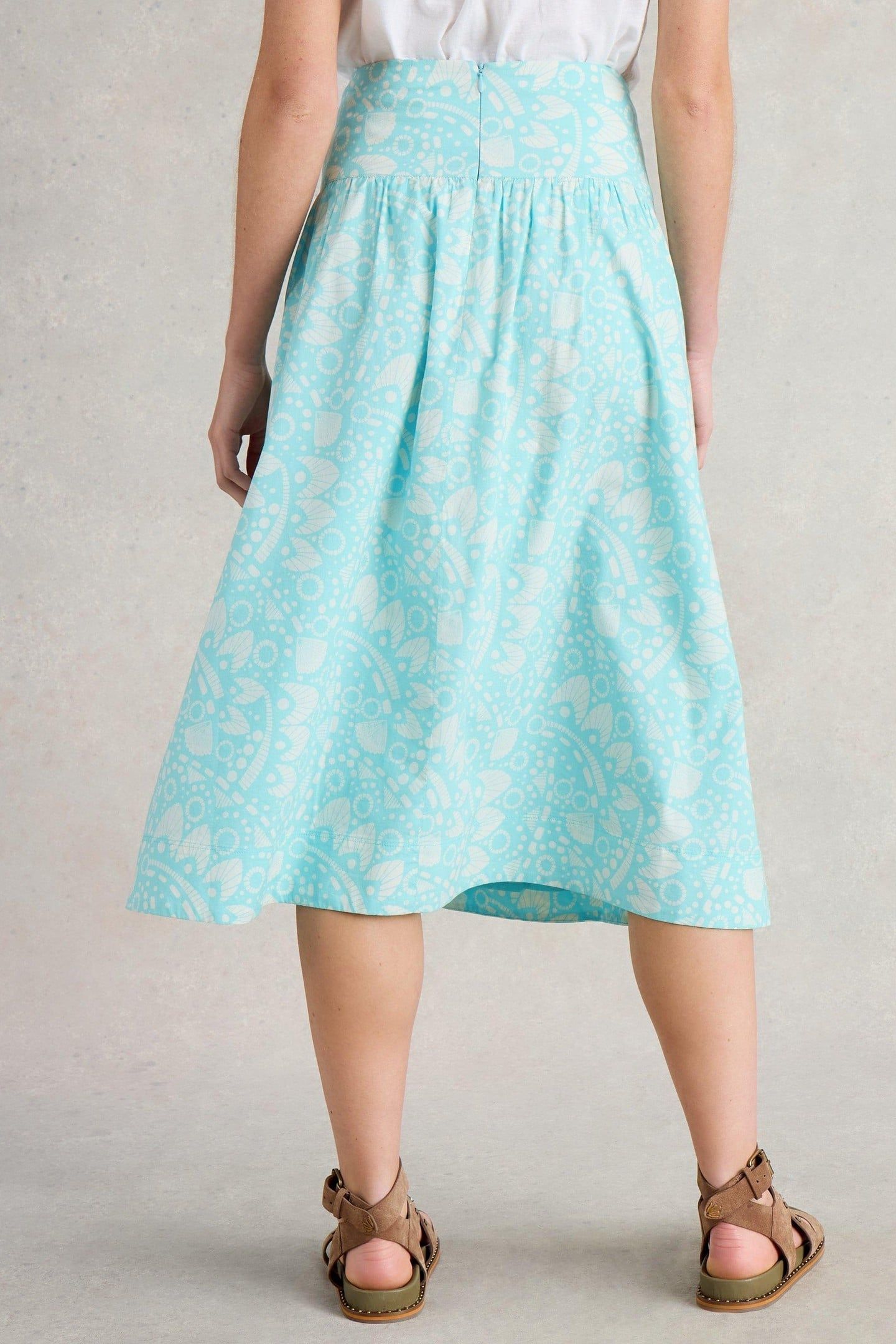 CHARLOTTE MIDI SKIRT BLUE PRINT 4