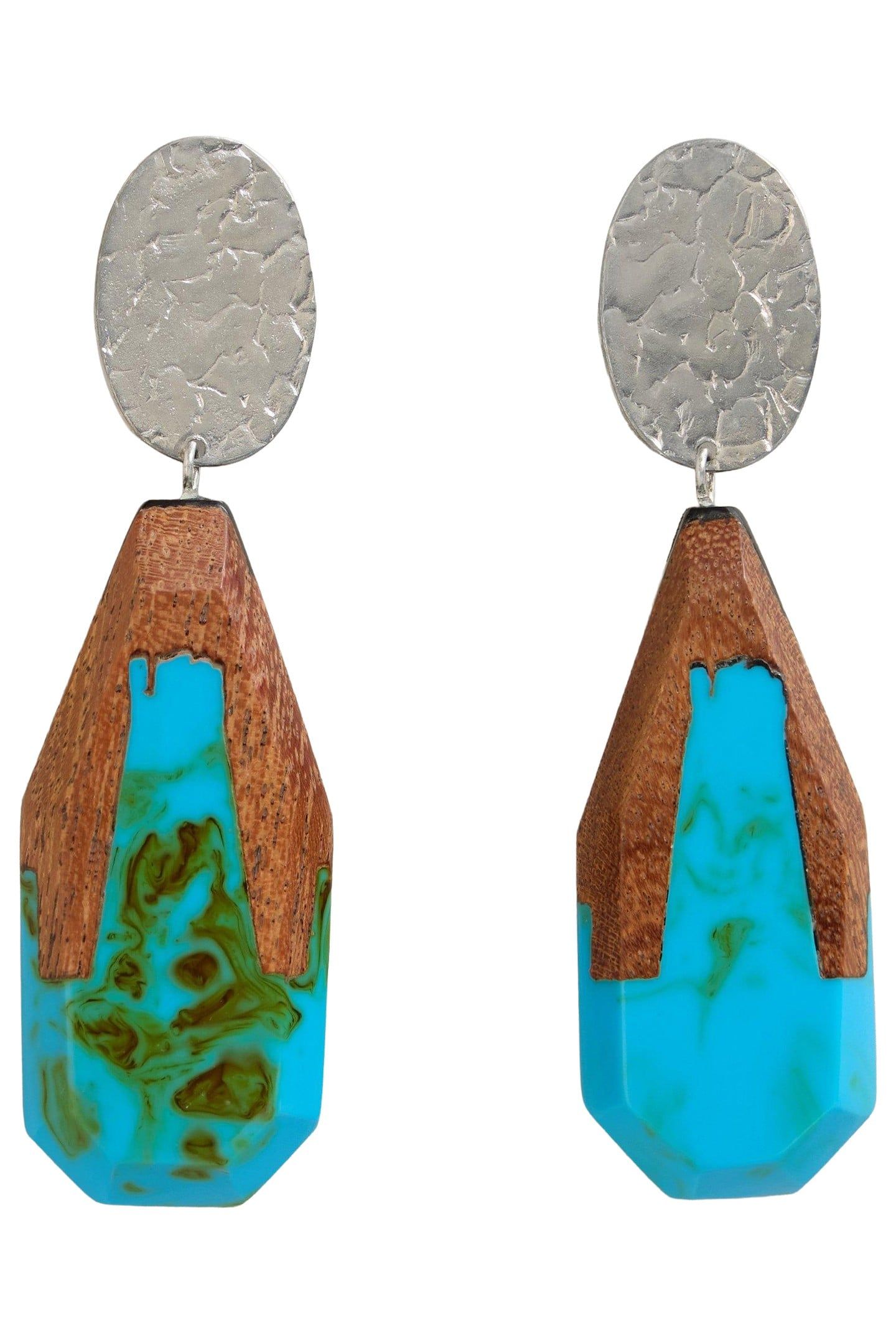 DIPPED WOODEN EARRING BROWN MULTI 1
