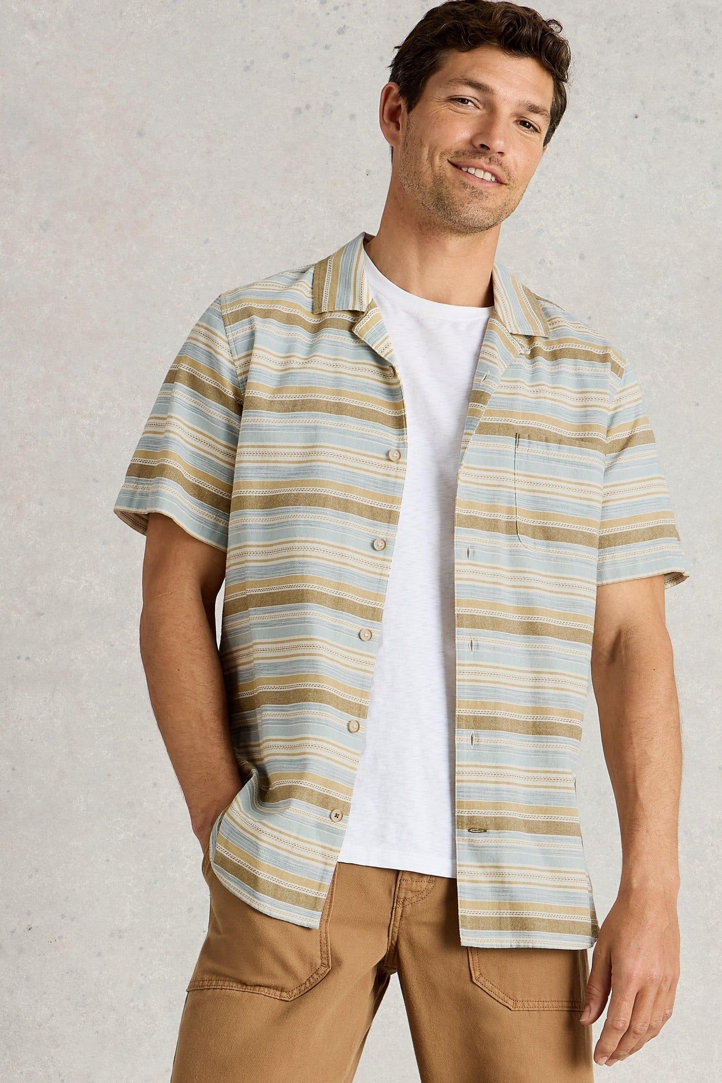 HORIZONTAL SS STRIPE SHIRT BLUE MULTI 1