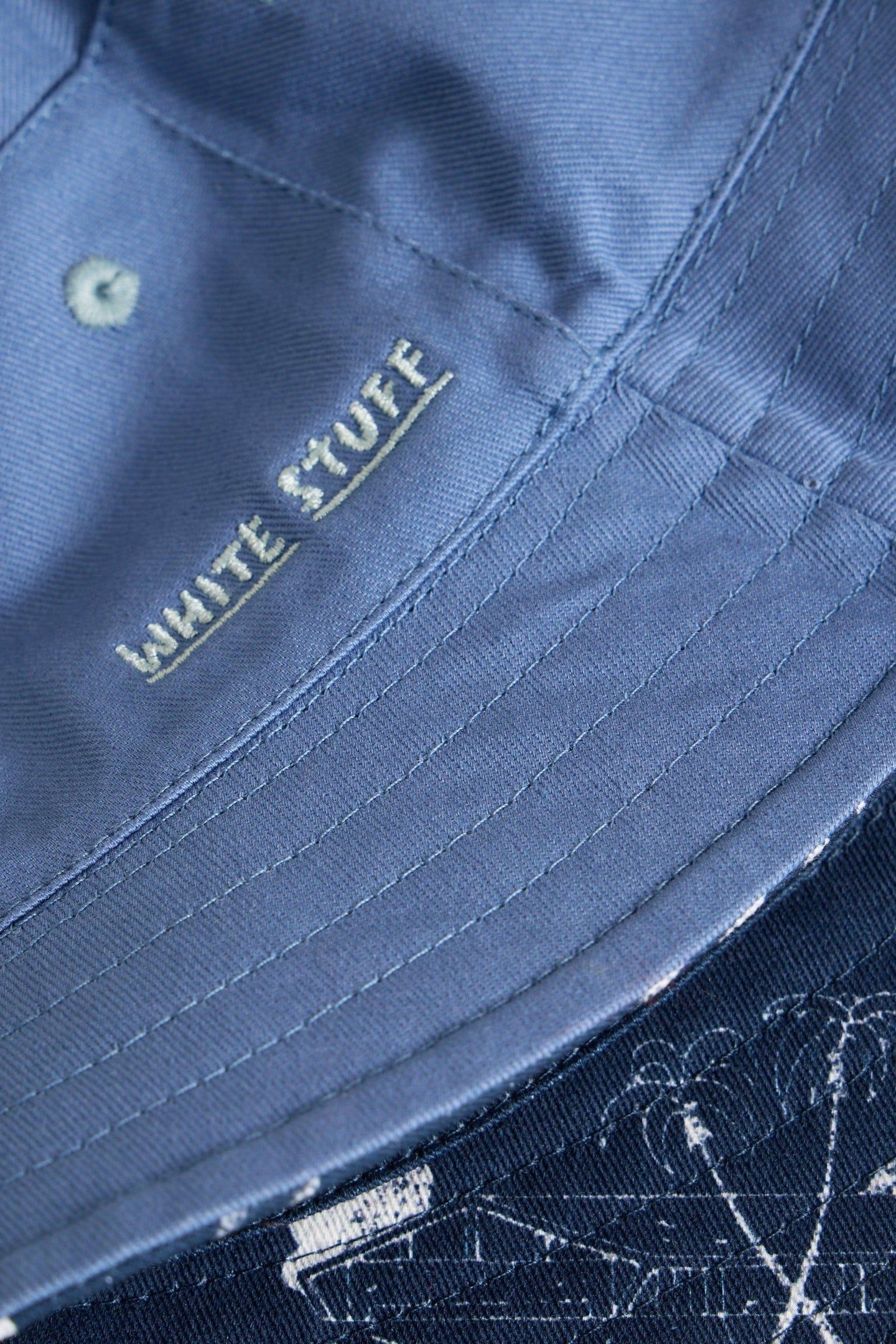 REVERSIBLE BUCKET HAT NAVY PRINT 3