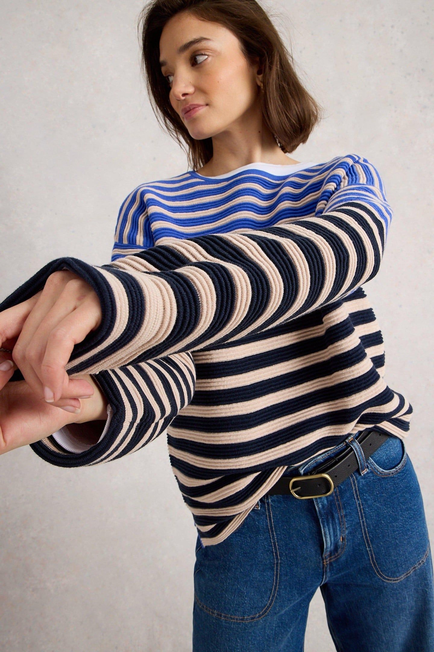 JANA STRIPE JUMPER BLUE MULTI 1